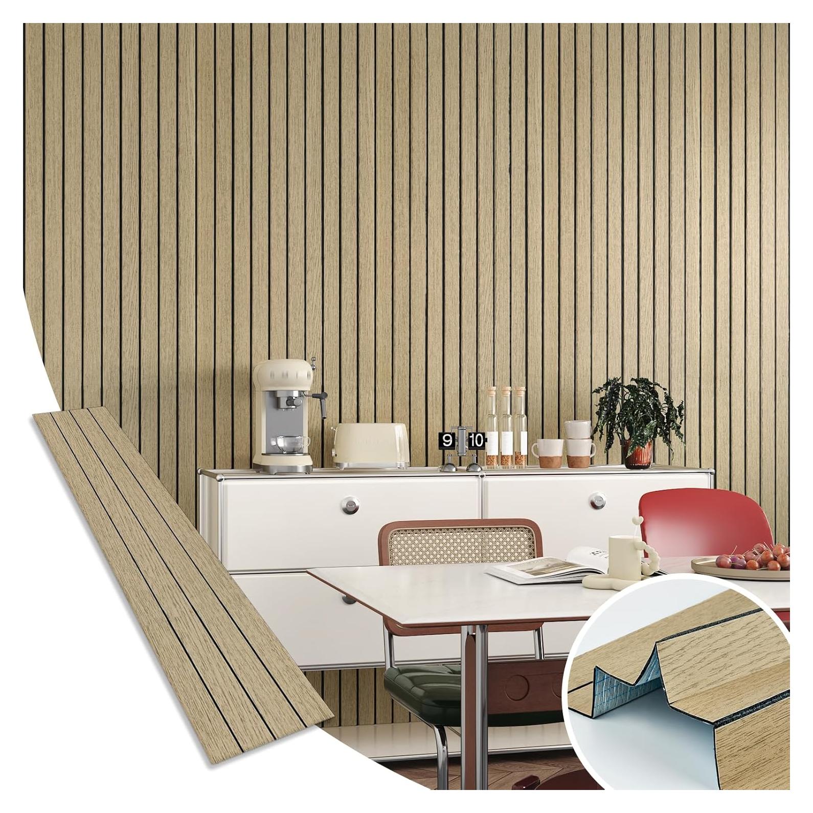 Papel Tapiz Autoadhesivo 3D Wallderful Madera Marrón Claro