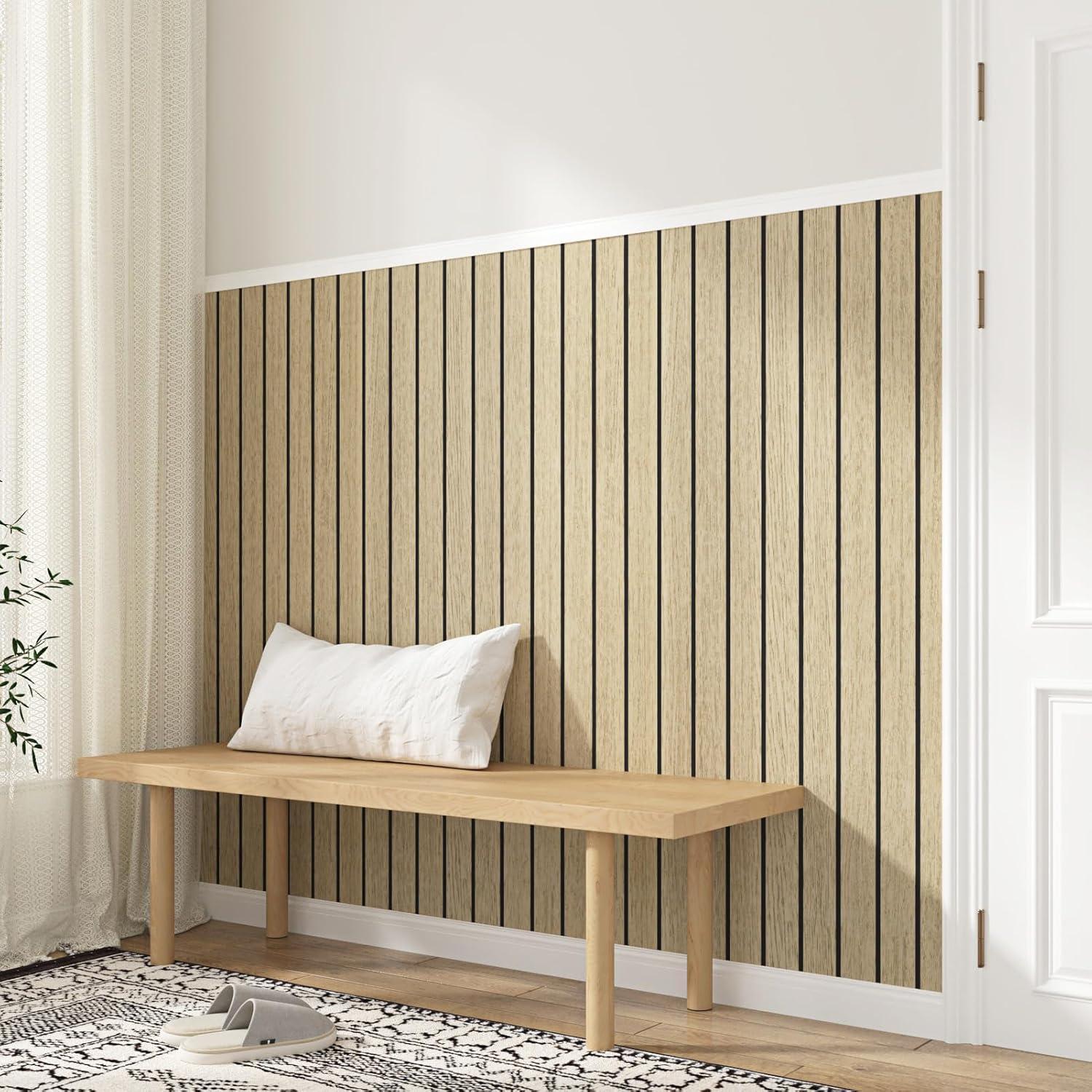 Papel Tapiz Autoadhesivo 3D Wallderful Madera Marrón Claro