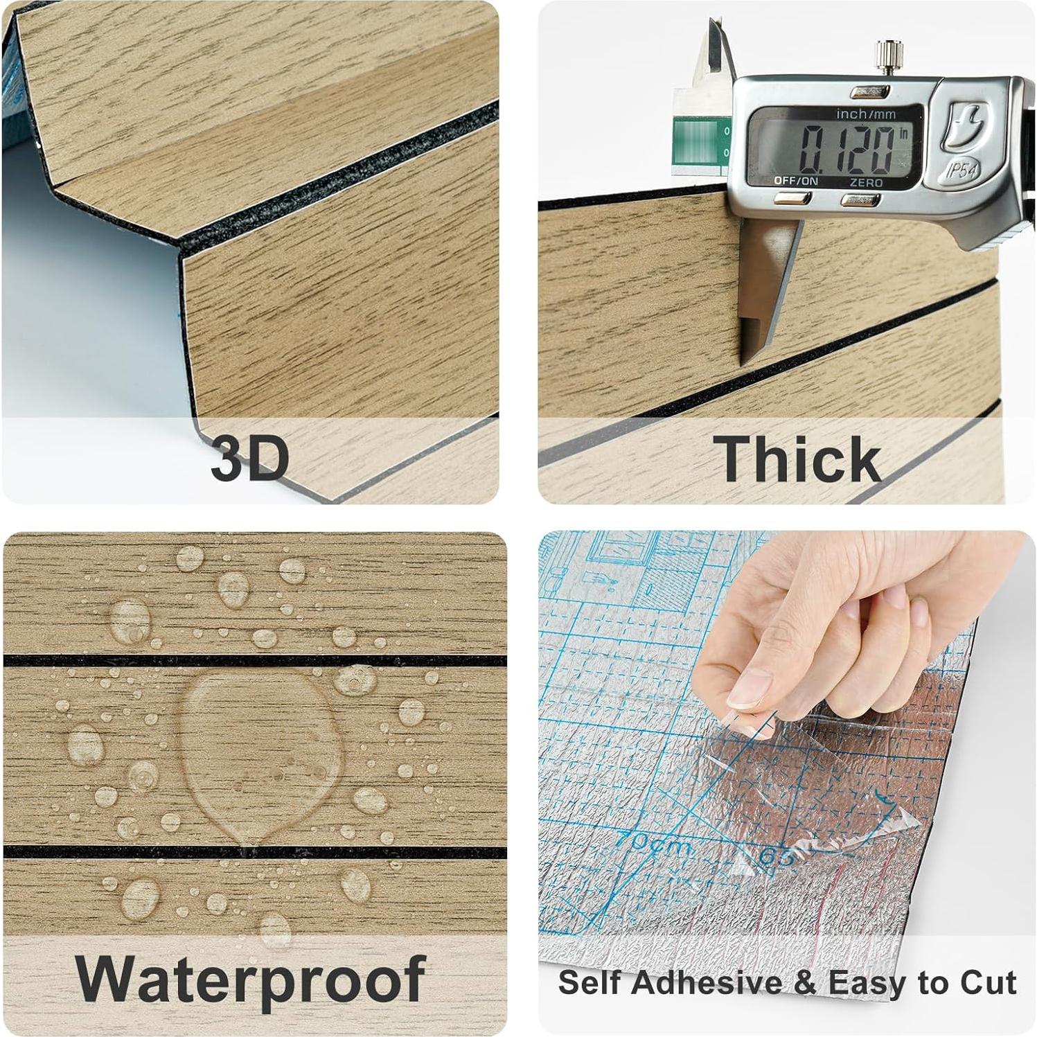 Papel Tapiz Autoadhesivo 3D Wallderful Madera Marrón Claro