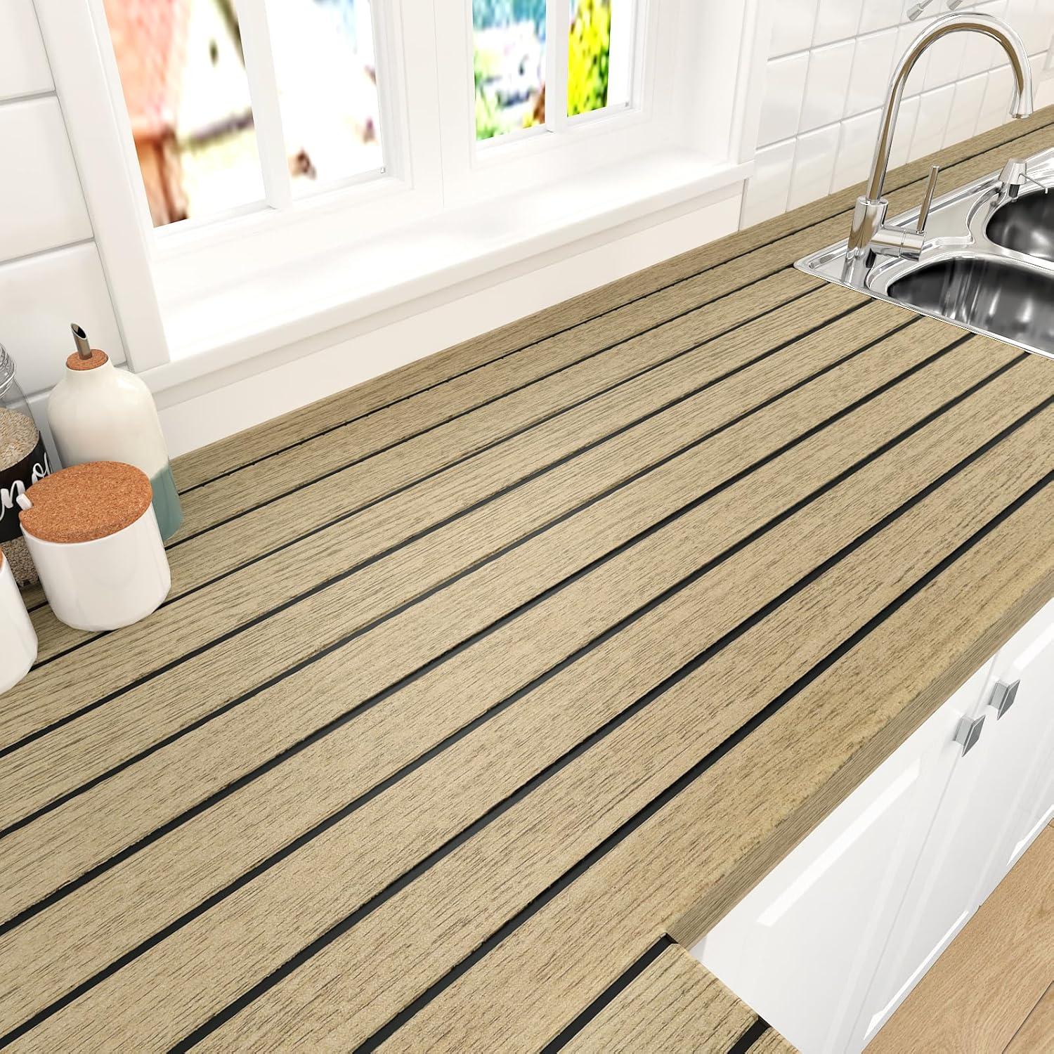 Papel Tapiz Autoadhesivo 3D Wallderful Madera Marrón Claro