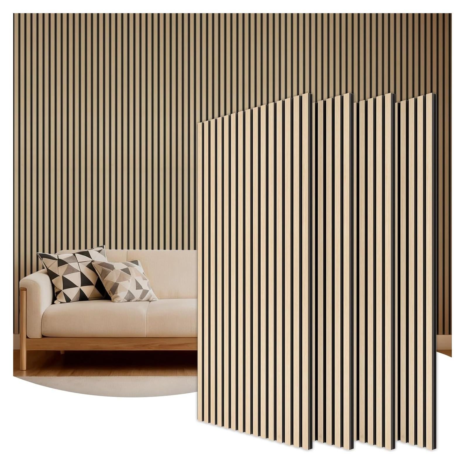 Paneles Acústicos de Madera TONOR 4 PCS Roble 120x60 cm