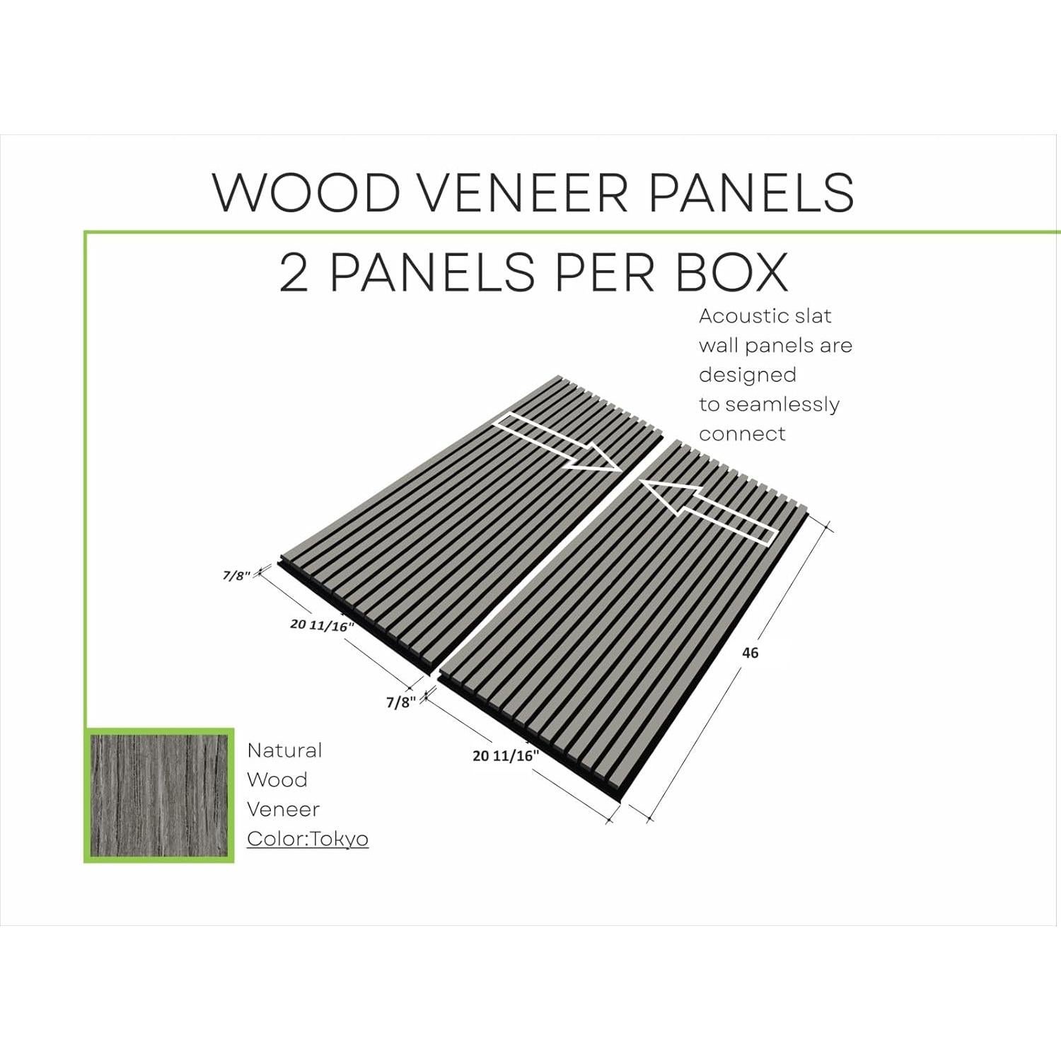 Paneles Acústicos de Madera Woody Walls Tokio - 2 Piezas 116.84x52.58cm