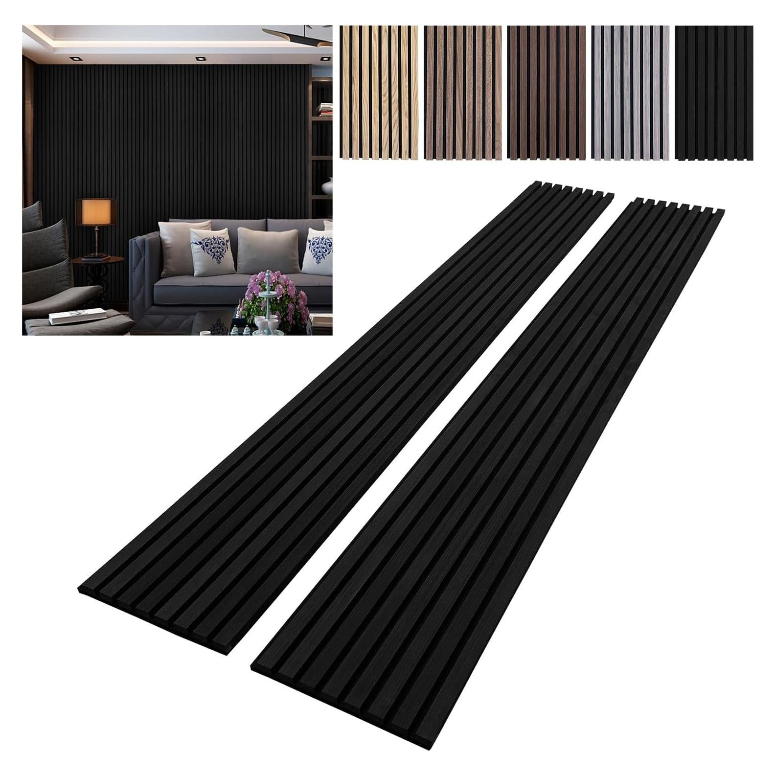 Paneles Acústicos de Madera YLL 3D 240.5x32.5 cm Roble Negro