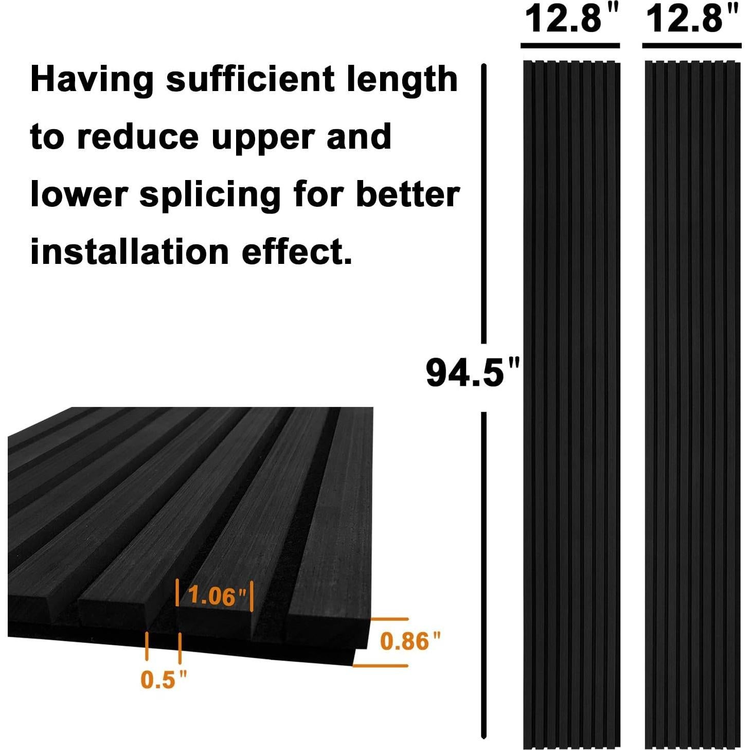 Paneles Acústicos de Madera YLL 3D 240.5x32.5 cm Roble Negro