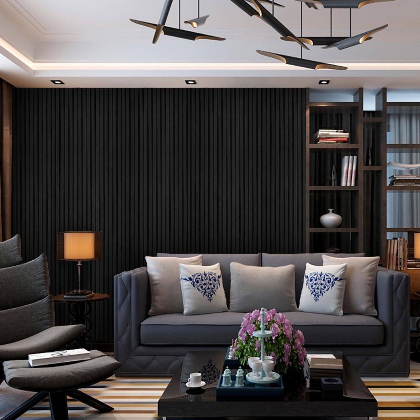 Paneles Acústicos de Madera YLL 3D 240.5x32.5 cm Roble Negro