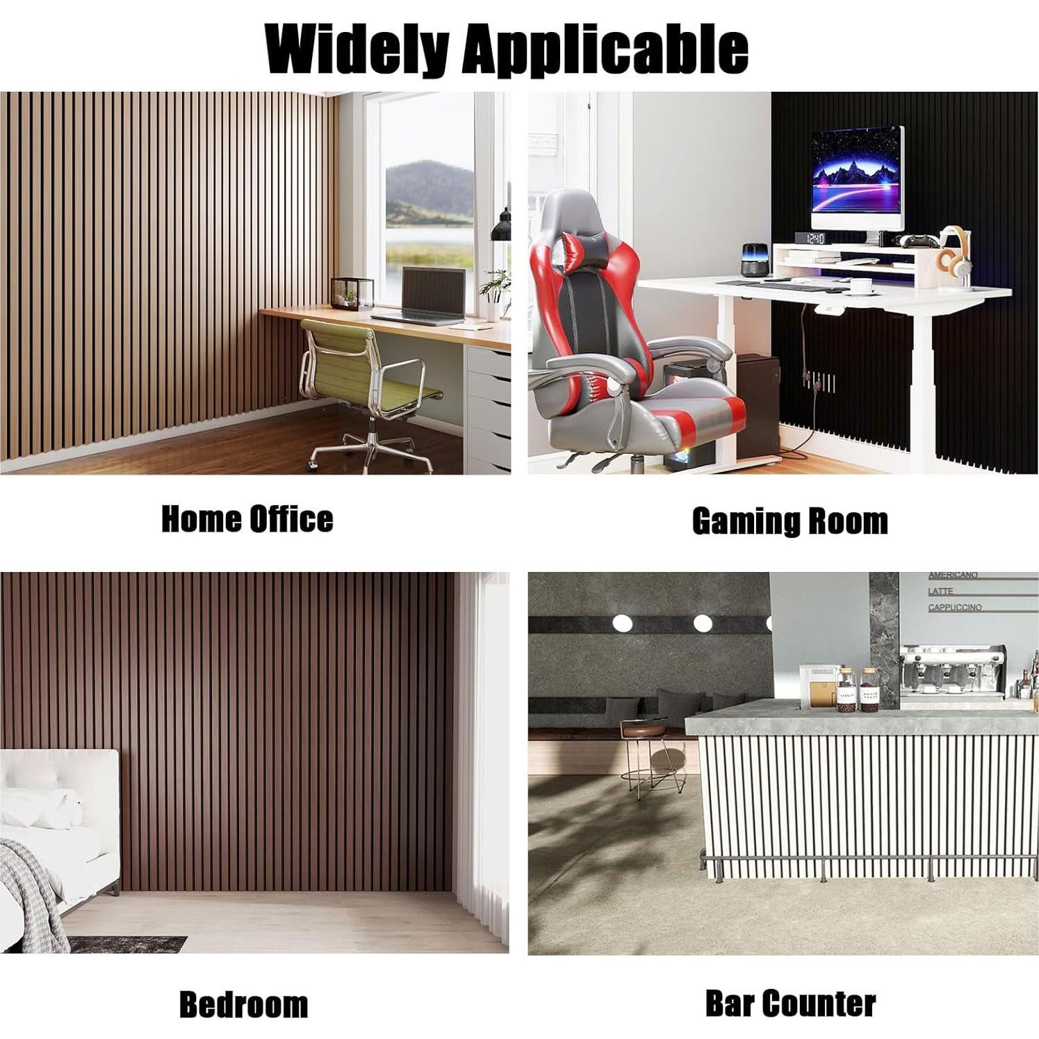 Paneles Acústicos de Madera Fivaz - 4 Pcs 18x12 cm - Aislantes