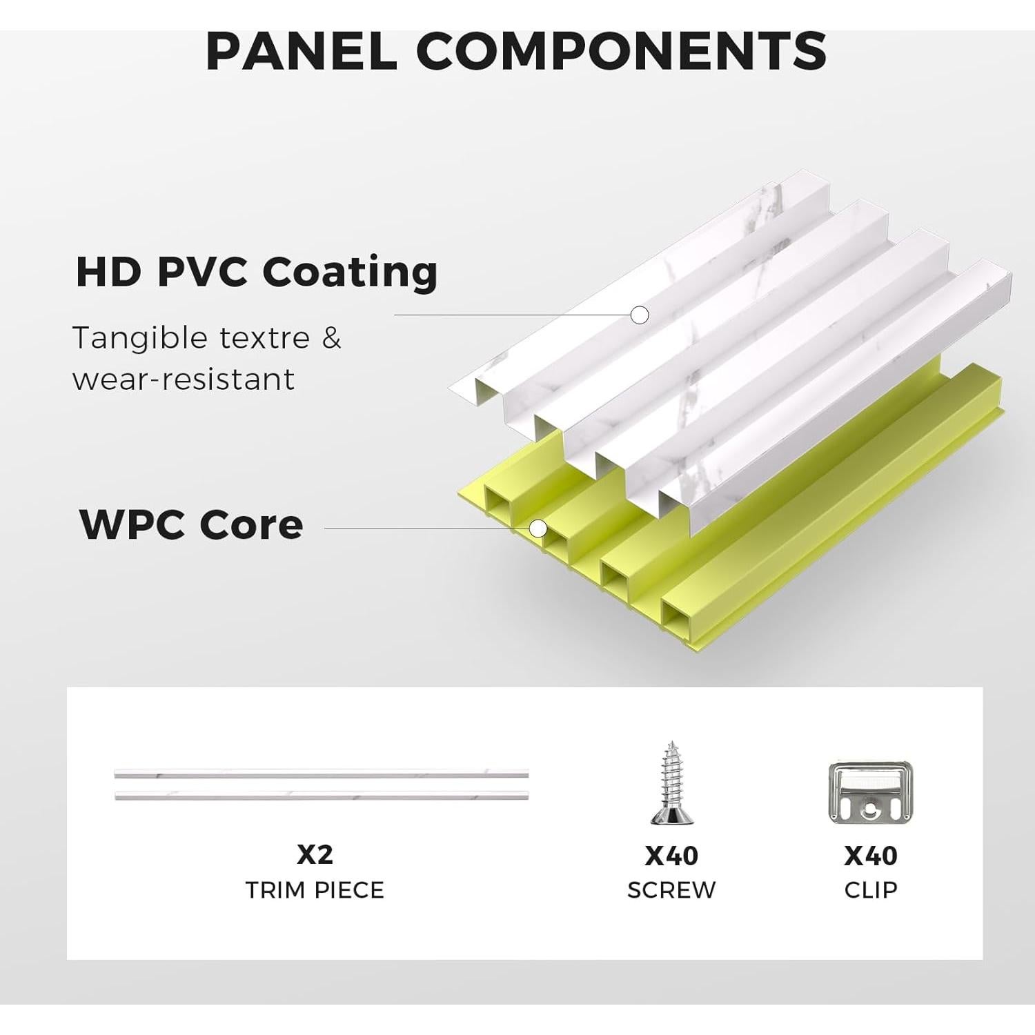 Paneles Acústicos de Pared WPC OUZUGIE 114x15.24cm Paquete de 8