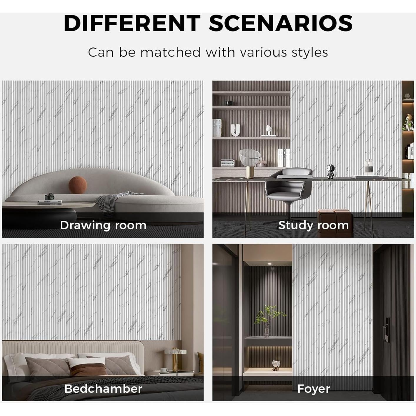 Paneles Acústicos de Pared WPC OUZUGIE 114x15.24cm Paquete de 8