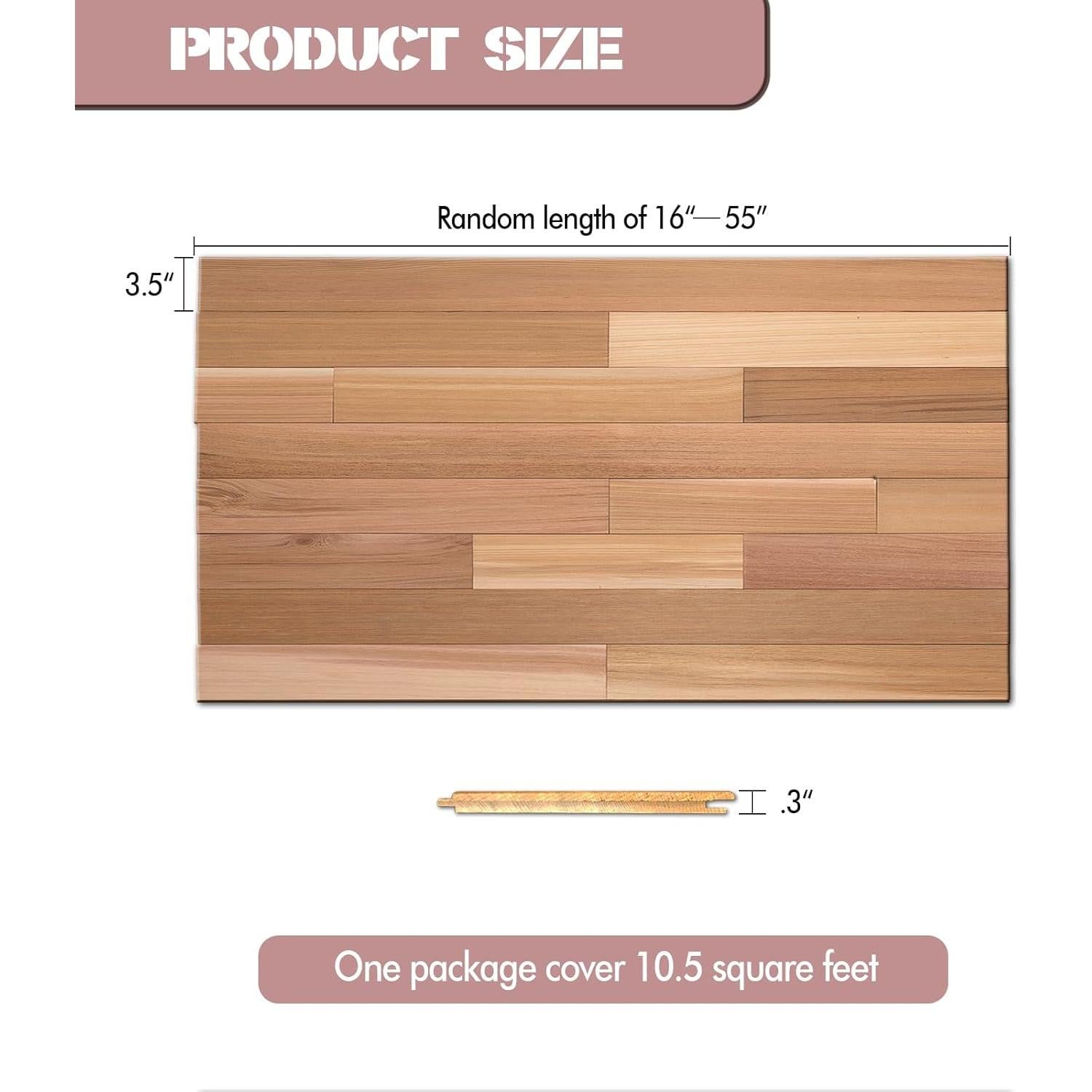 Paneles de Pared de Cedro Rojo Baoyeewood 0.98 m²