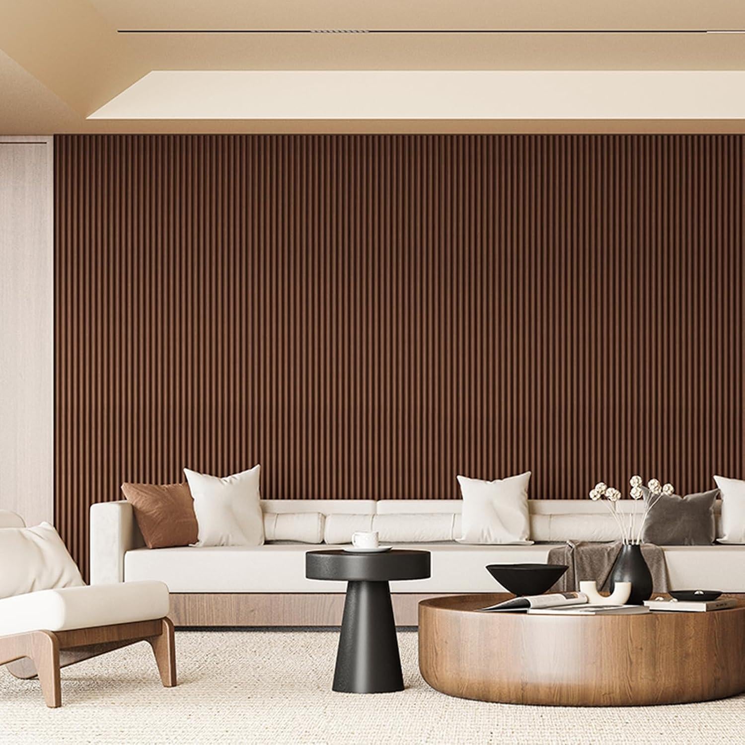 Panel Acústico de Madera Art3d 108x5.7" Nogal Bead - 5 Piezas