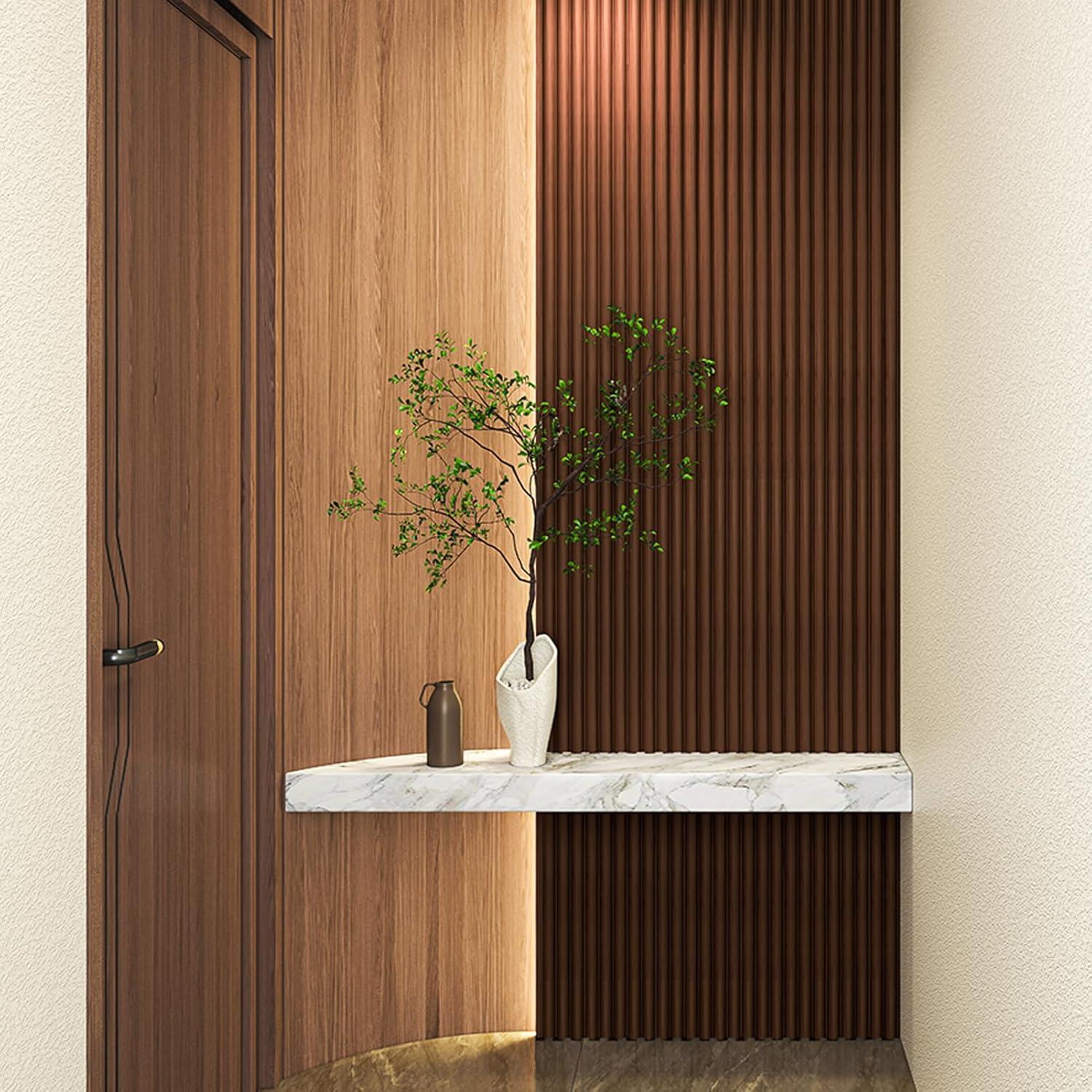 Panel Acústico de Madera Art3d 108x5.7" Nogal Bead - 5 Piezas