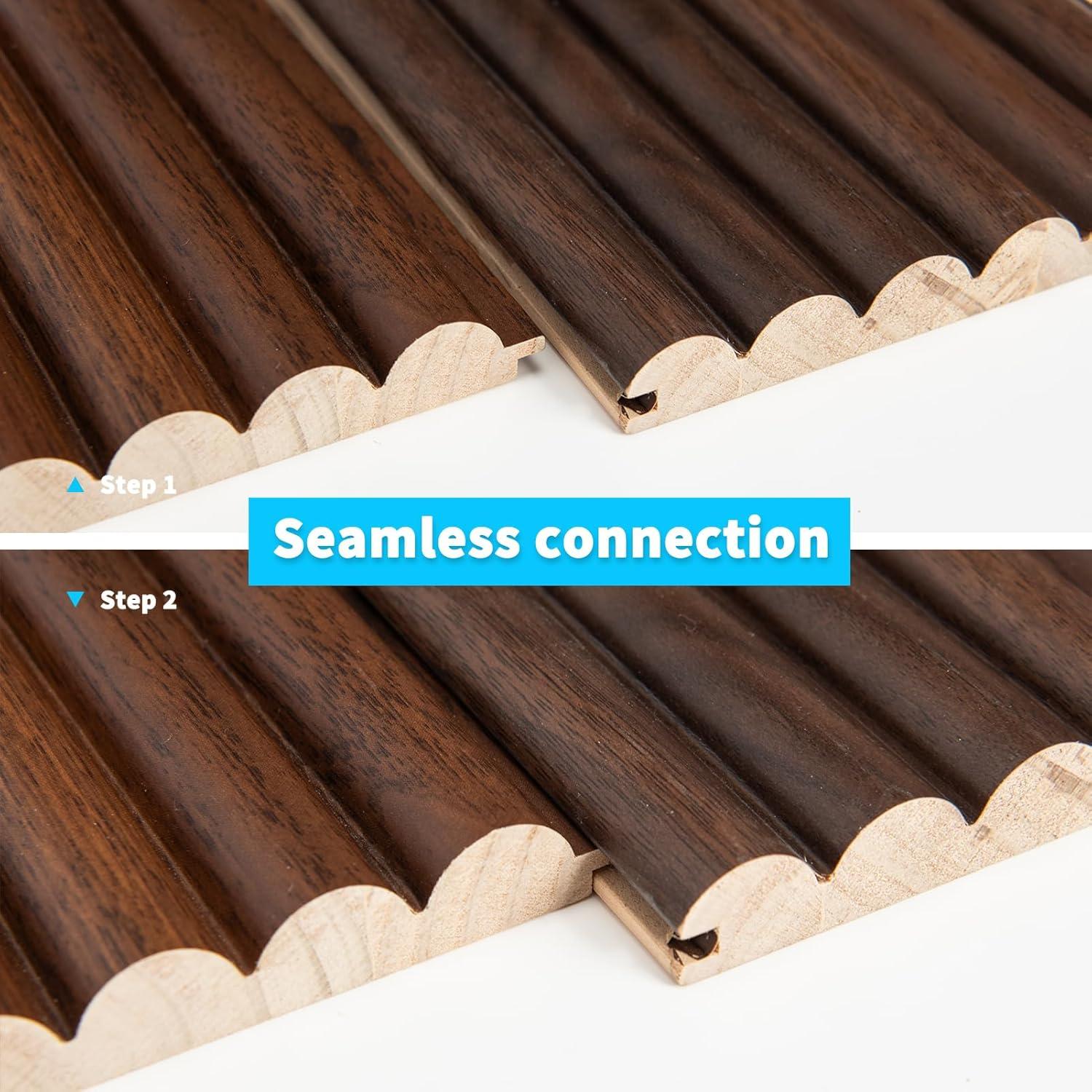 Panel Acústico de Madera Art3d 108x5.7" Nogal Bead - 5 Piezas