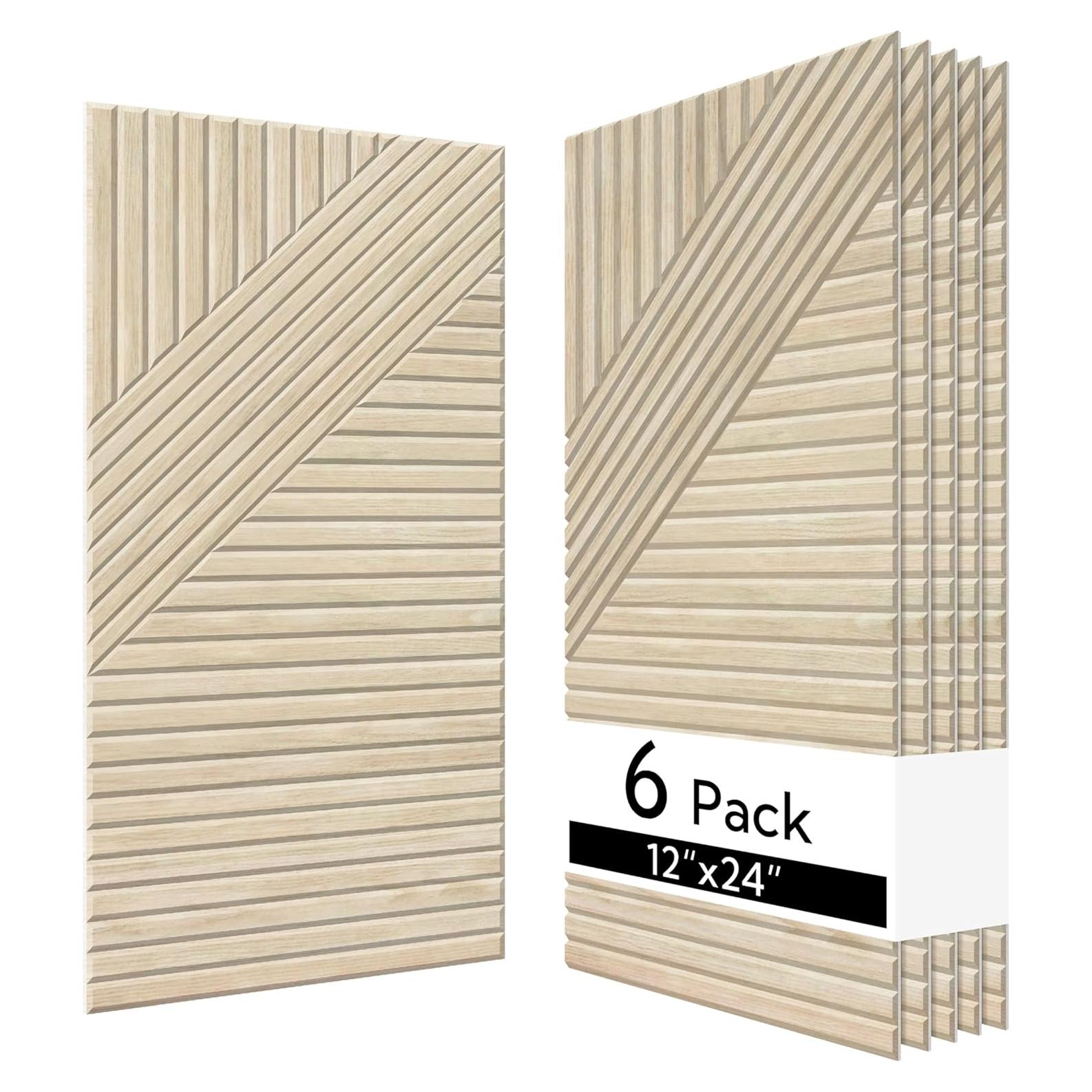 Paneles Acústicos Autoadhesivos Olanglab 6 Pzs 60x30 cm Roble