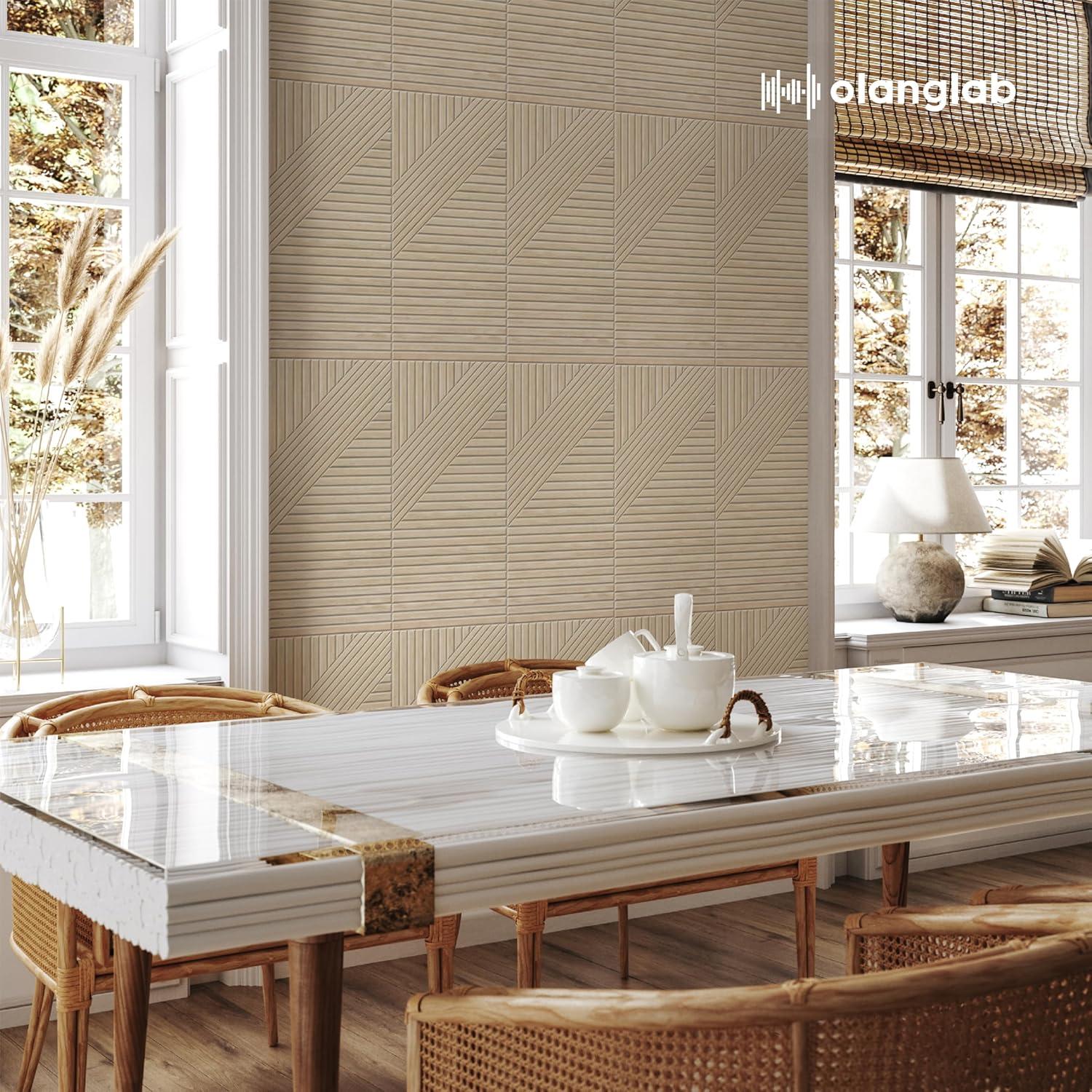 Paneles Acústicos Autoadhesivos Olanglab 6 Pzs 60x30 cm Roble