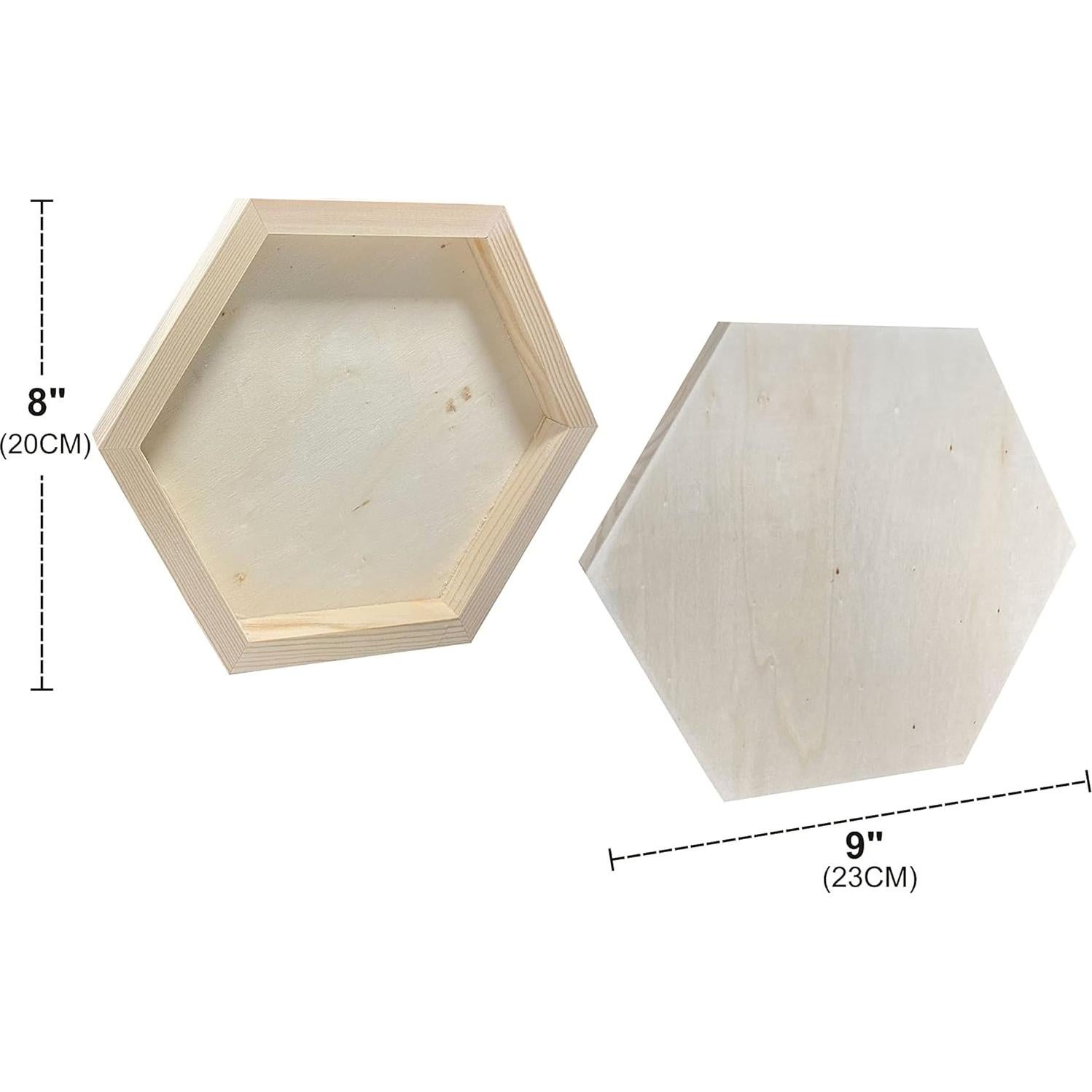 Lienzo Hexagonal de Madera Cregugua 20.32x22.86 cm - 6 Piezas
