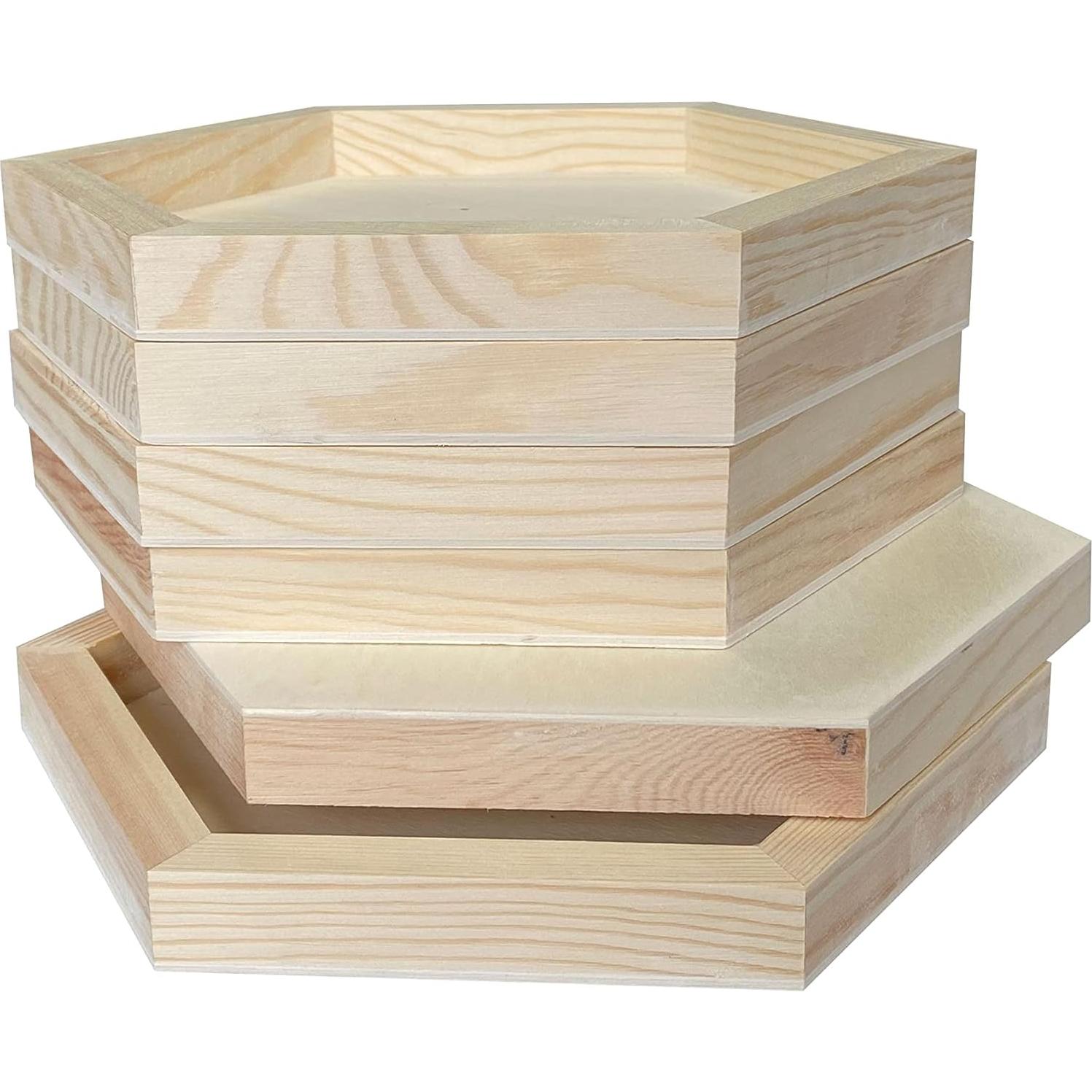 Lienzo Hexagonal de Madera Cregugua 20.32x22.86 cm - 6 Piezas