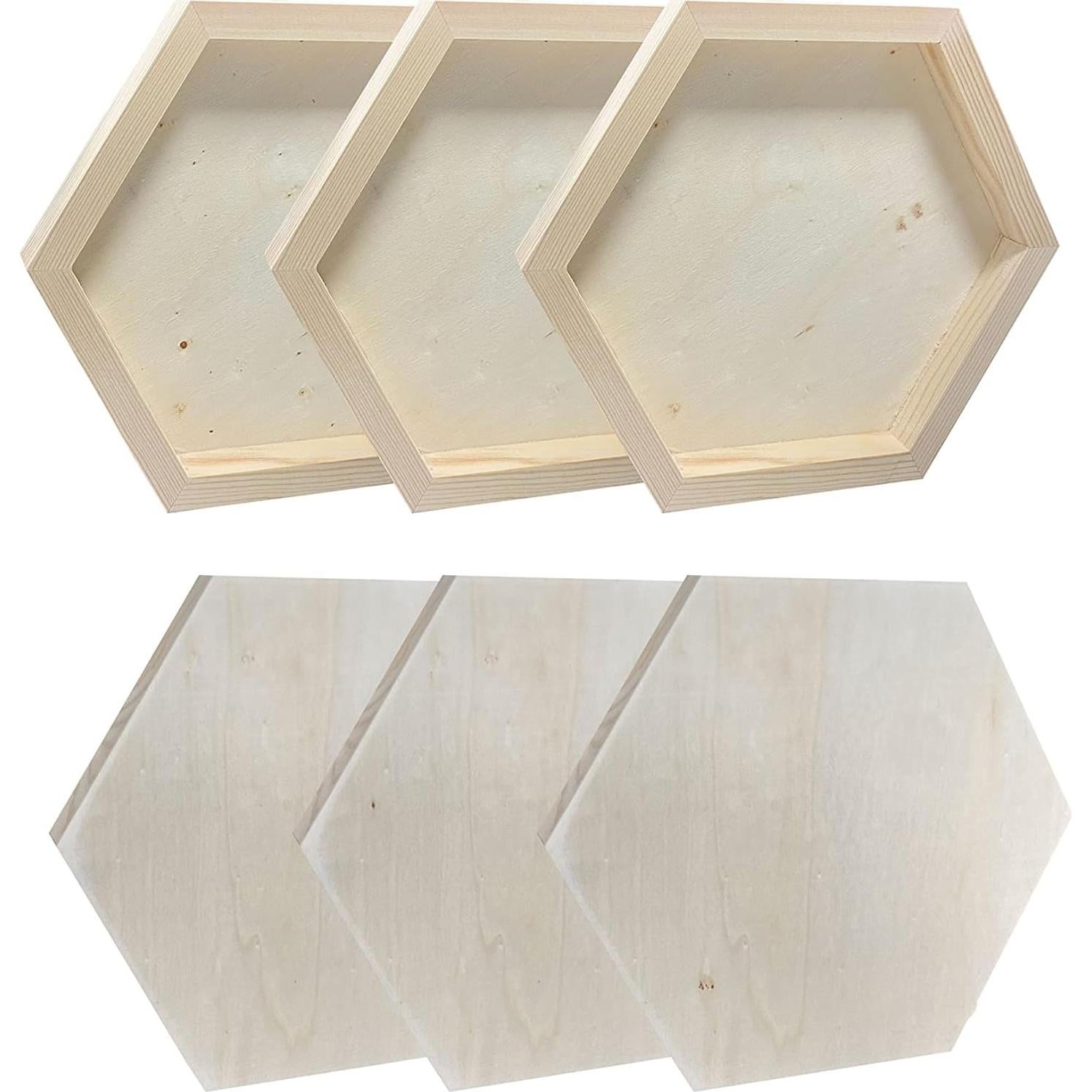 Lienzo Hexagonal de Madera Cregugua 20.32x22.86 cm - 6 Piezas