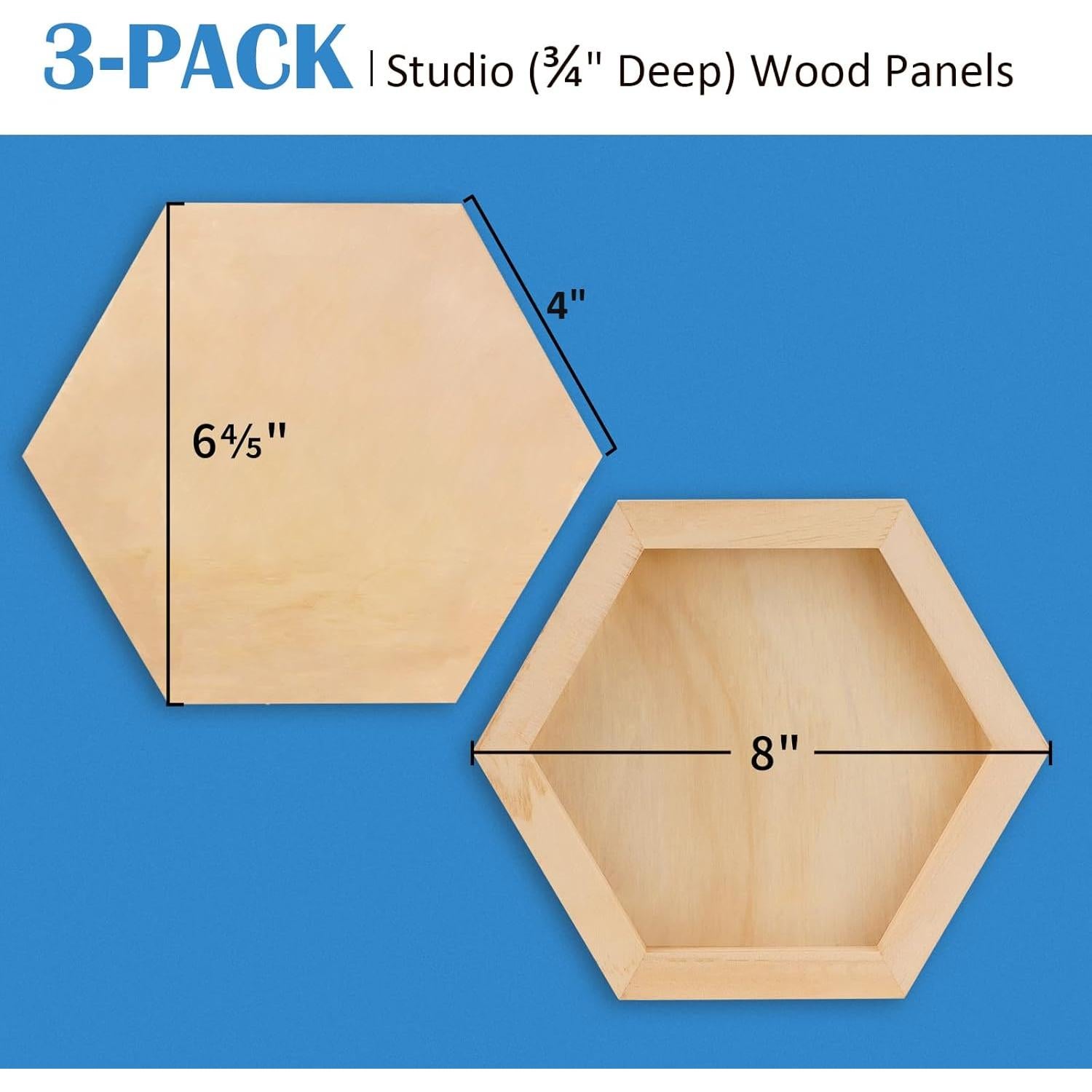 Kit de Tableros Hexagonales de Madera Falling in Art - 3 Piezas
