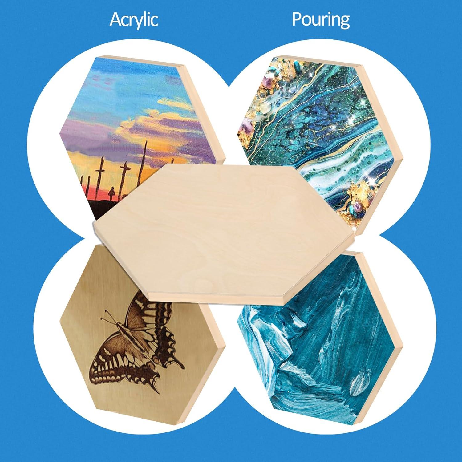 Kit de Tableros Hexagonales de Madera Falling in Art - 3 Piezas