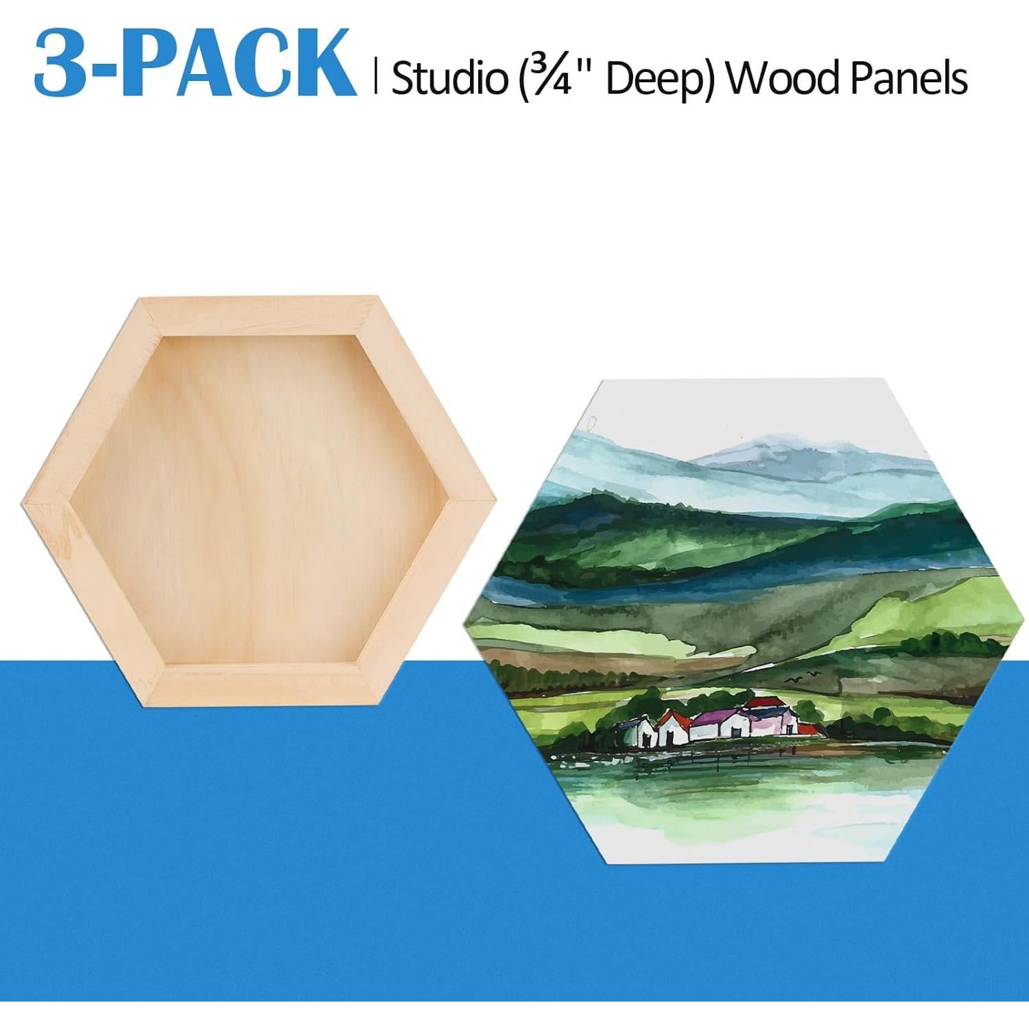 Kit de Tableros Hexagonales de Madera Falling in Art - 3 Piezas