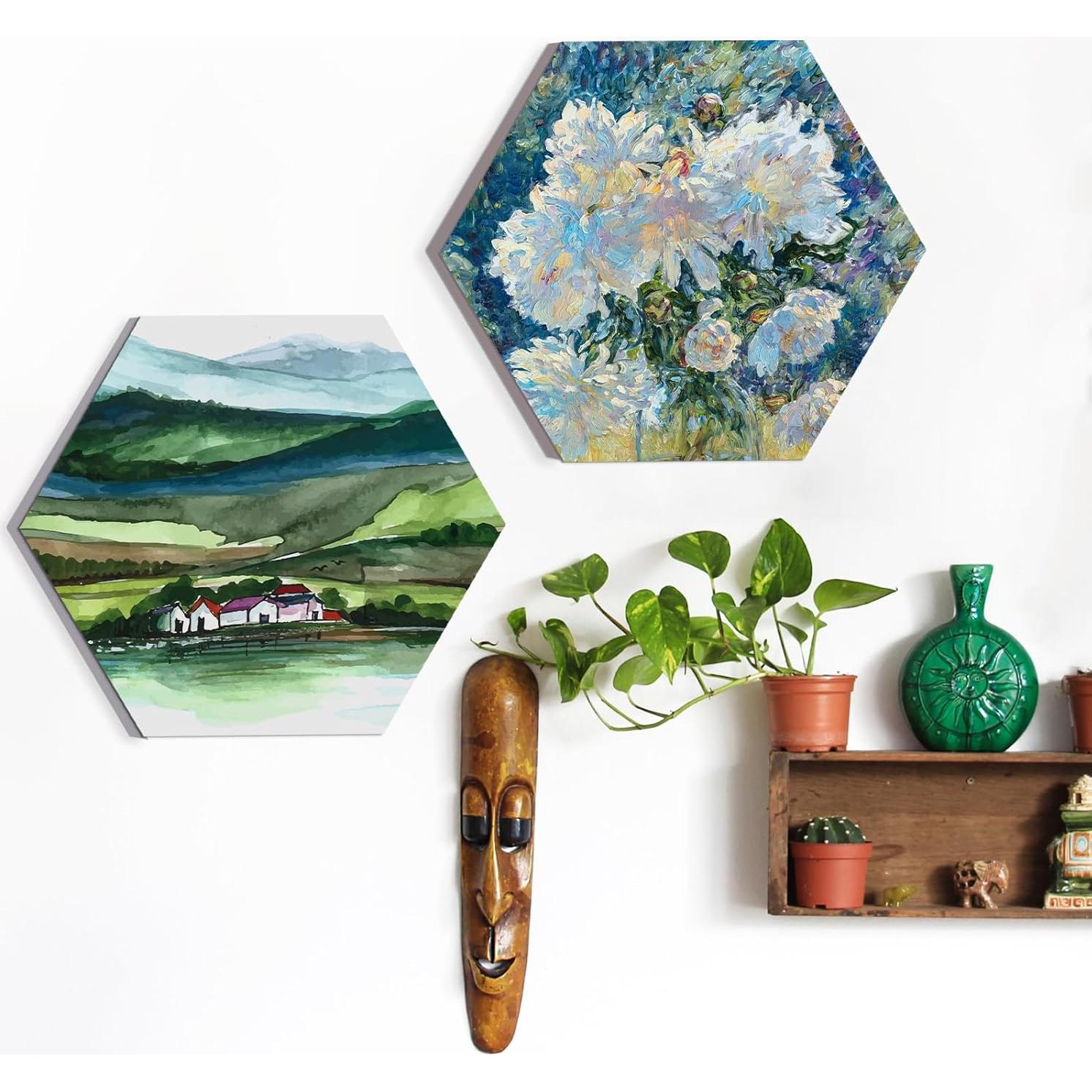 Kit de Tableros Hexagonales de Madera Falling in Art - 3 Piezas