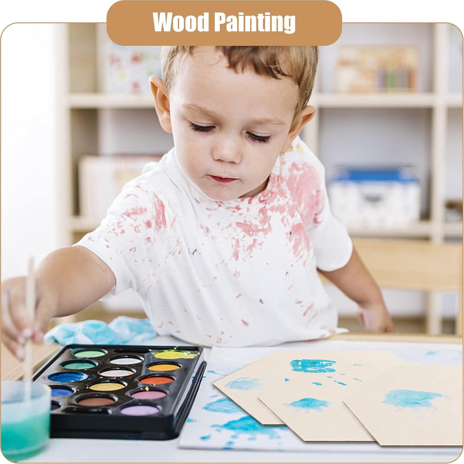 Paquete de 6 Recortes Hexagonales de Madera AWIZOM 30x26cm