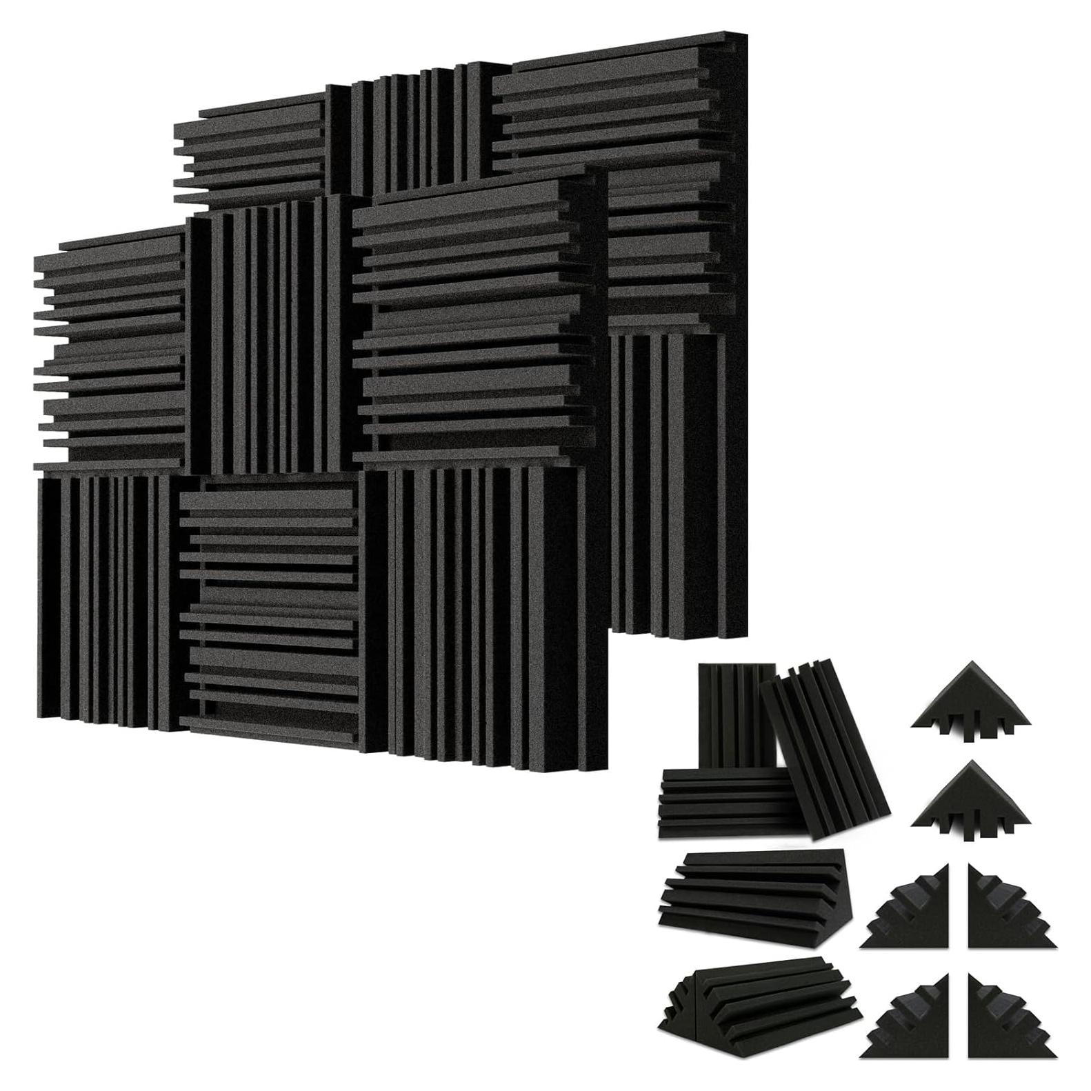 Paneles Acústicos TroyStudio 12 Pcs 30.48x30.48cm y Trampas Graves 10.16x10.16cm