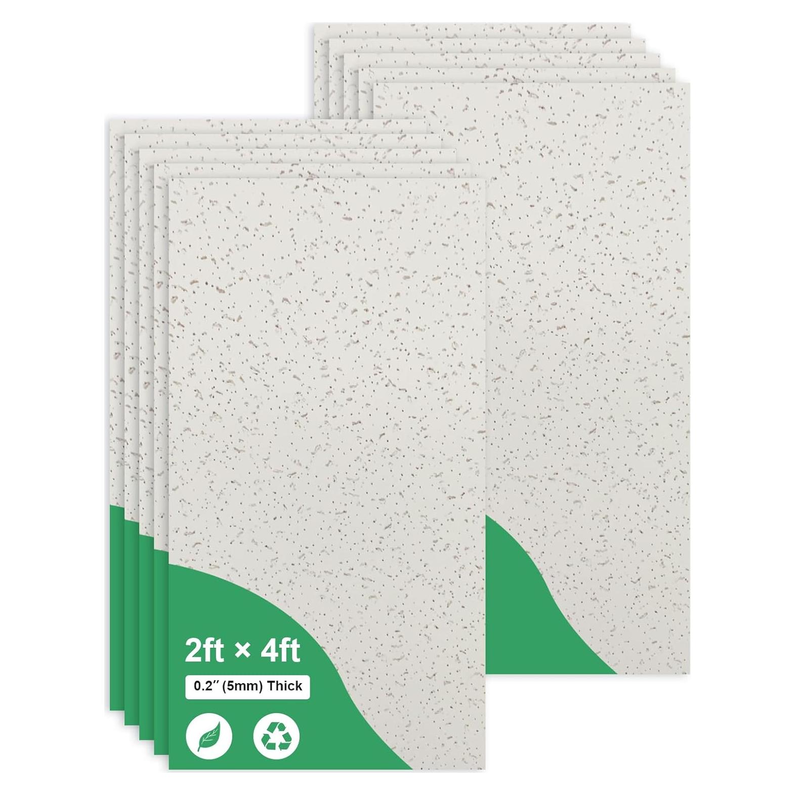 Azulejos de Techo Gigrwiin 60x120cm PVC Impermeables - Paquete de 10