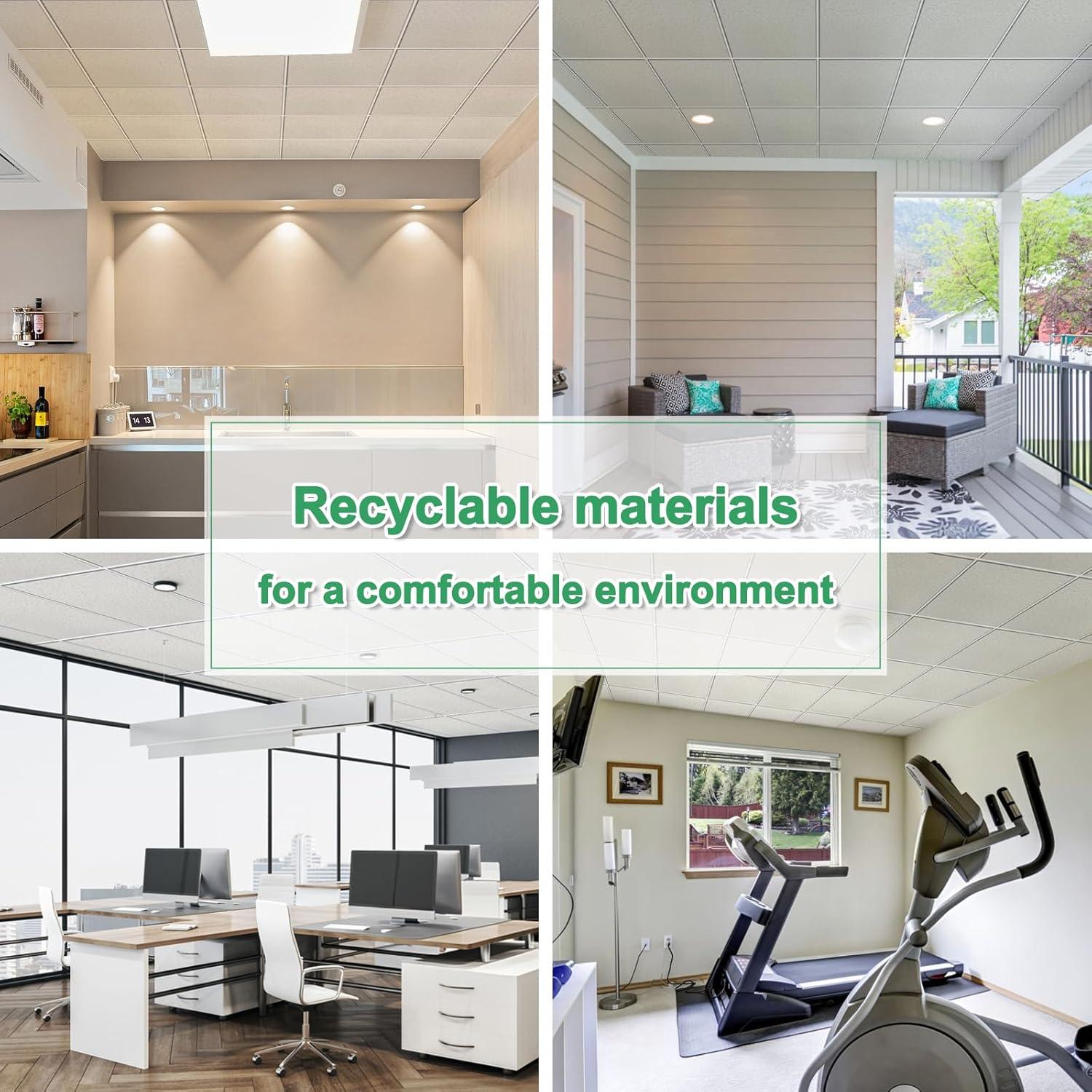 Azulejos de Techo Gigrwiin 60x120cm PVC Impermeables - Paquete de 10