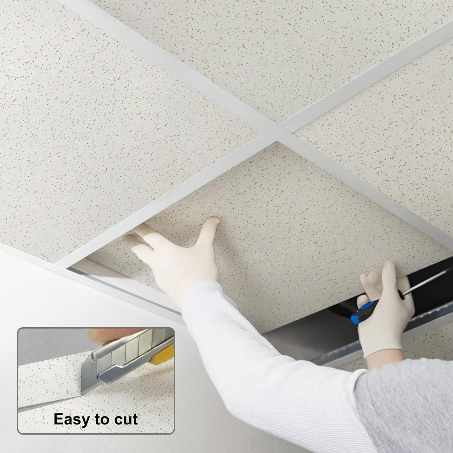 Azulejos de Techo Gigrwiin 60x120cm PVC Impermeables - Paquete de 10