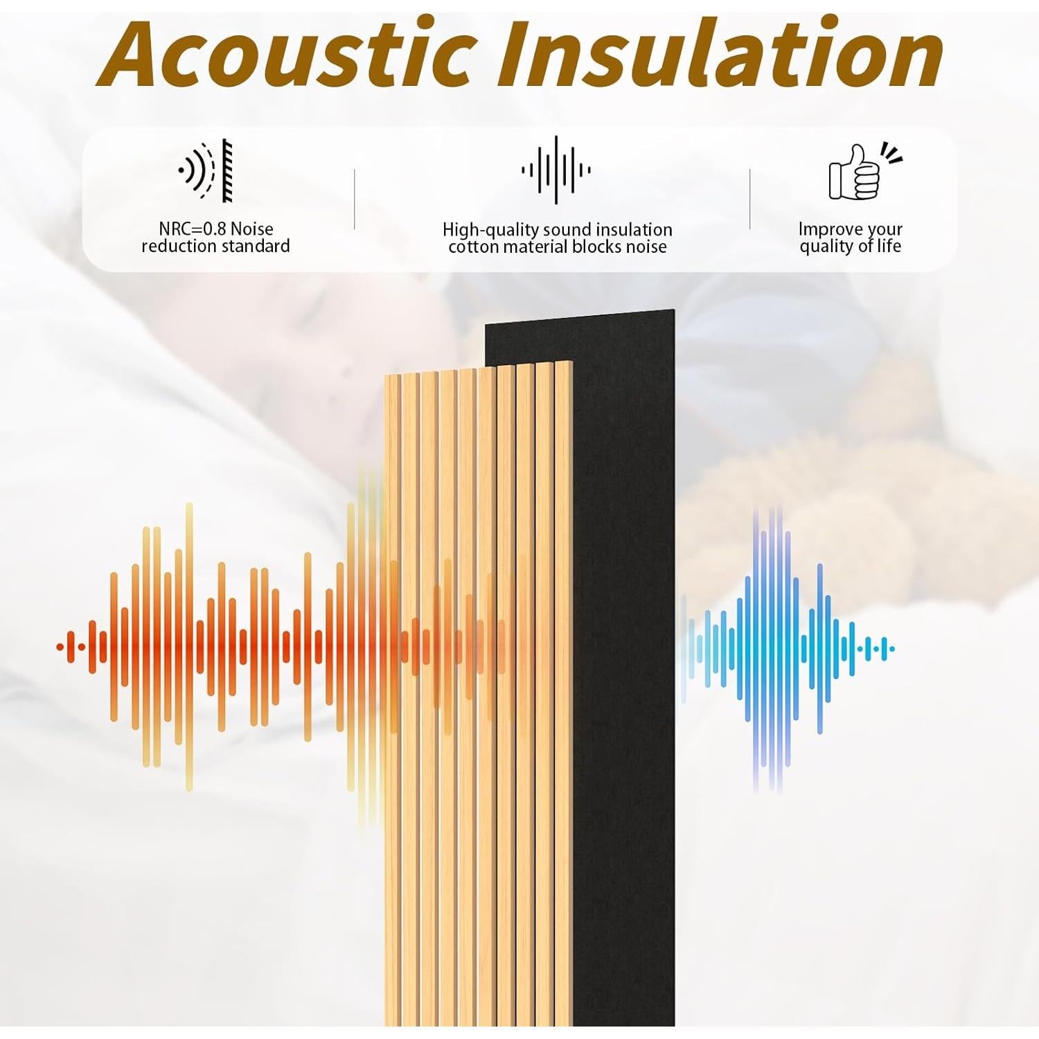 Paneles Acústicos de Madera 4 Piezas 240x20 cm Nogal Claro