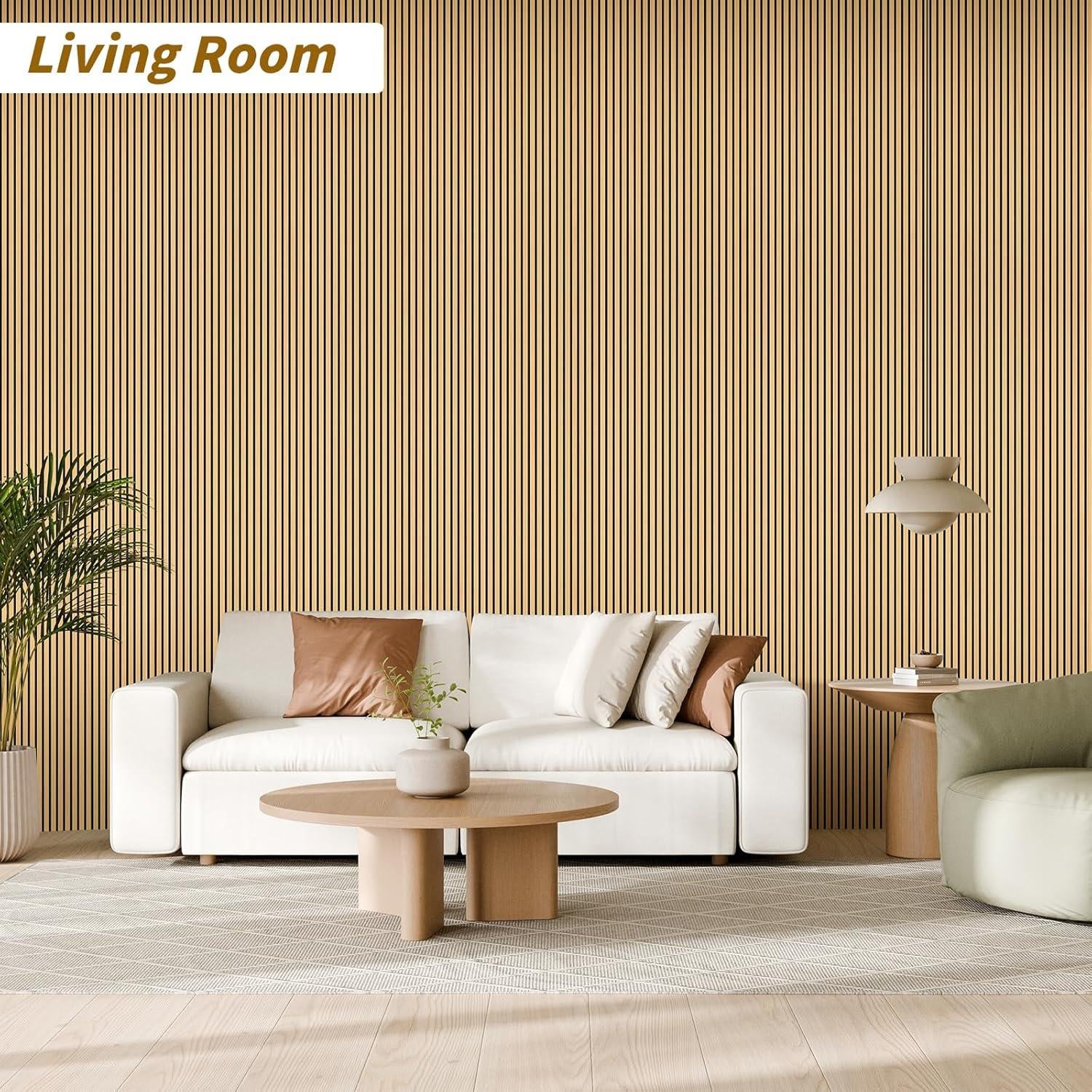 Paneles Acústicos de Madera 4 Piezas 240x20 cm Nogal Claro