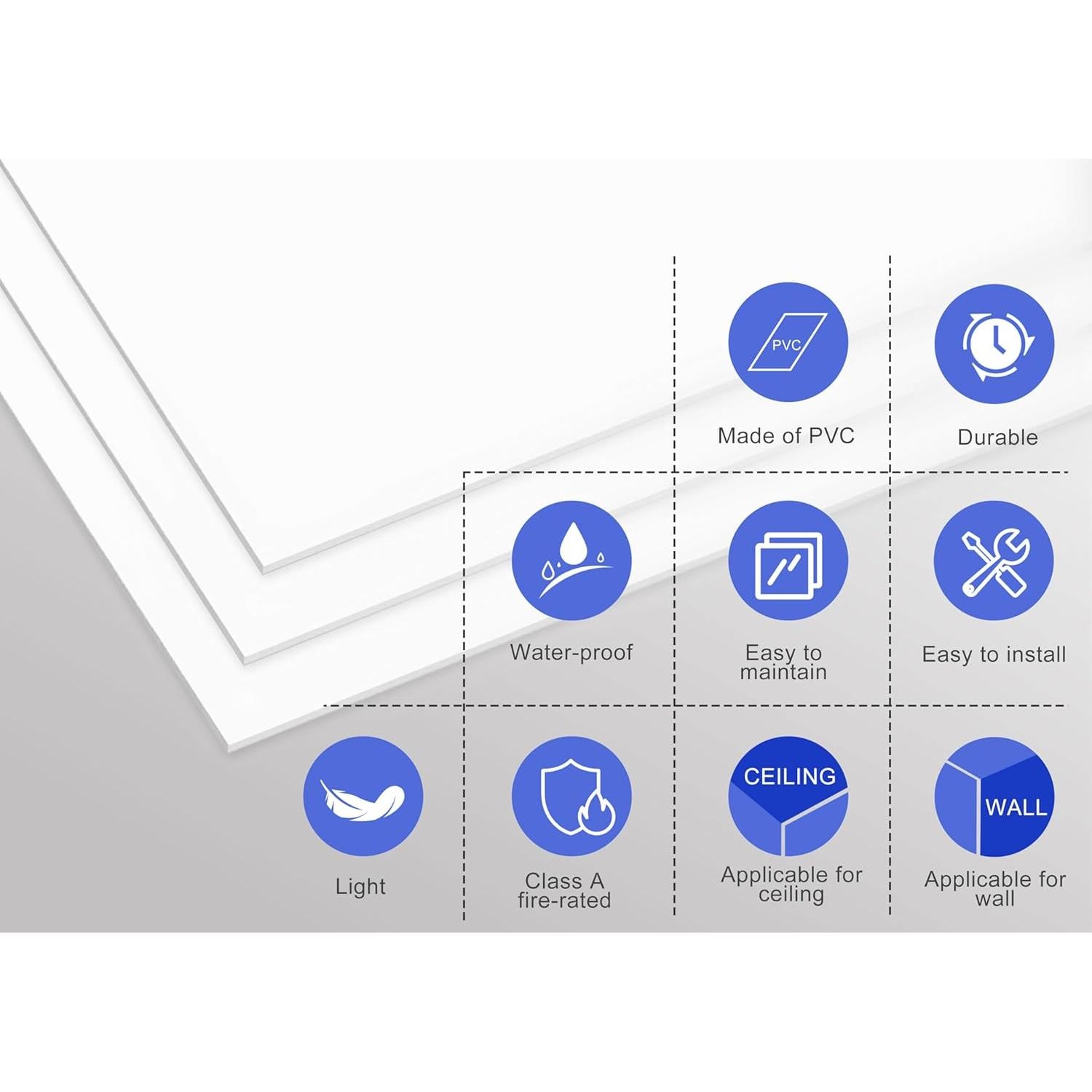 Azulejos de Techo PVC IMXPW 60x120cm Impermeables 10 Unidades