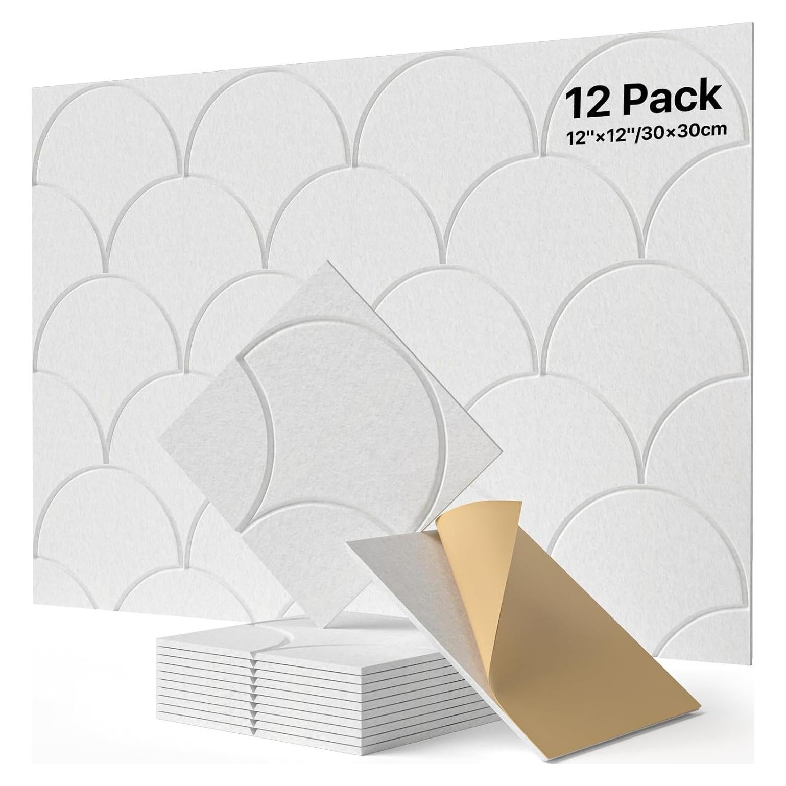 Paquete de 12 Paneles Acústicos Autoadhesivos Soundsbay 30.48cm