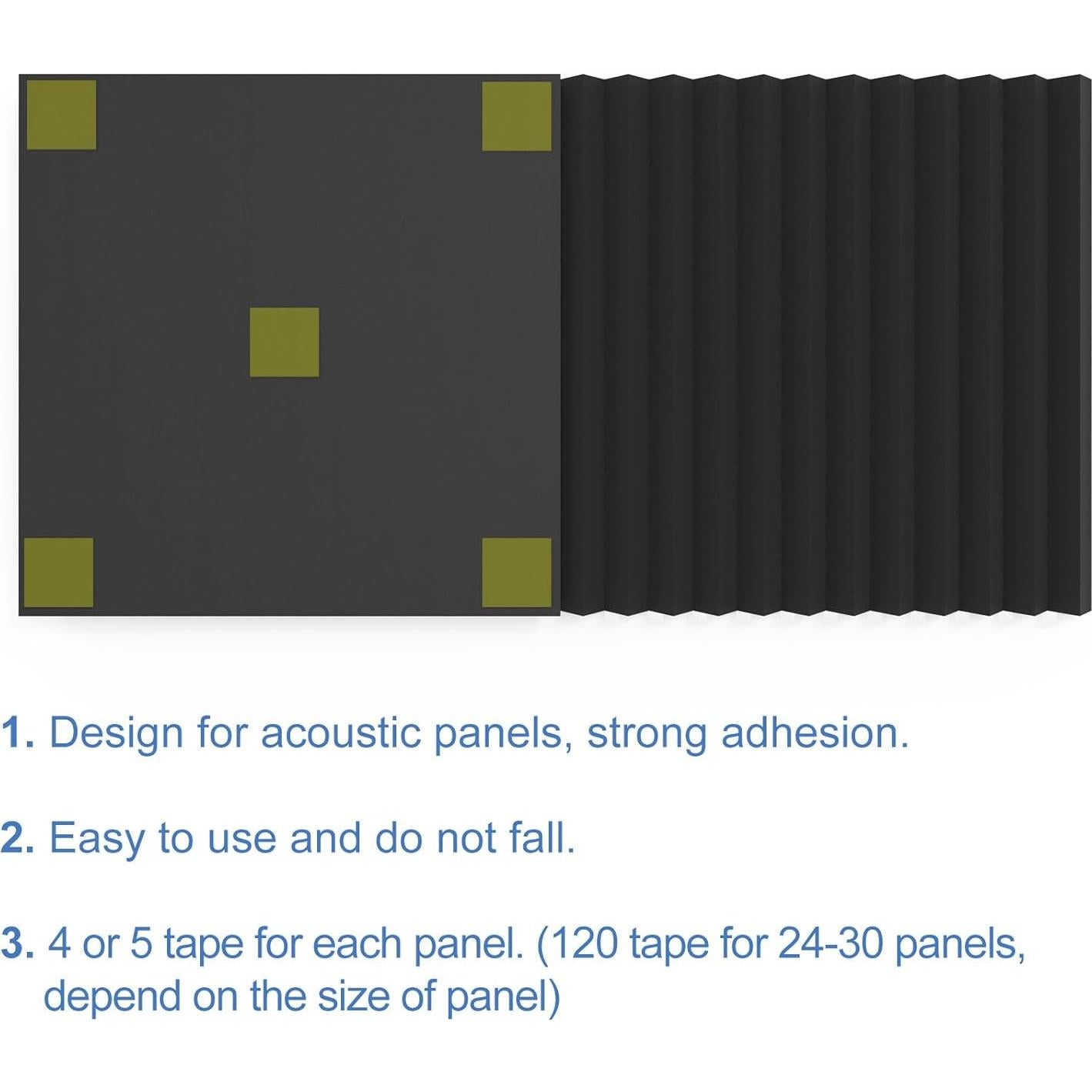 Cinta Adhesiva Doble Cara EGINO 120 Cuadrados 30mm para Espuma Acústica