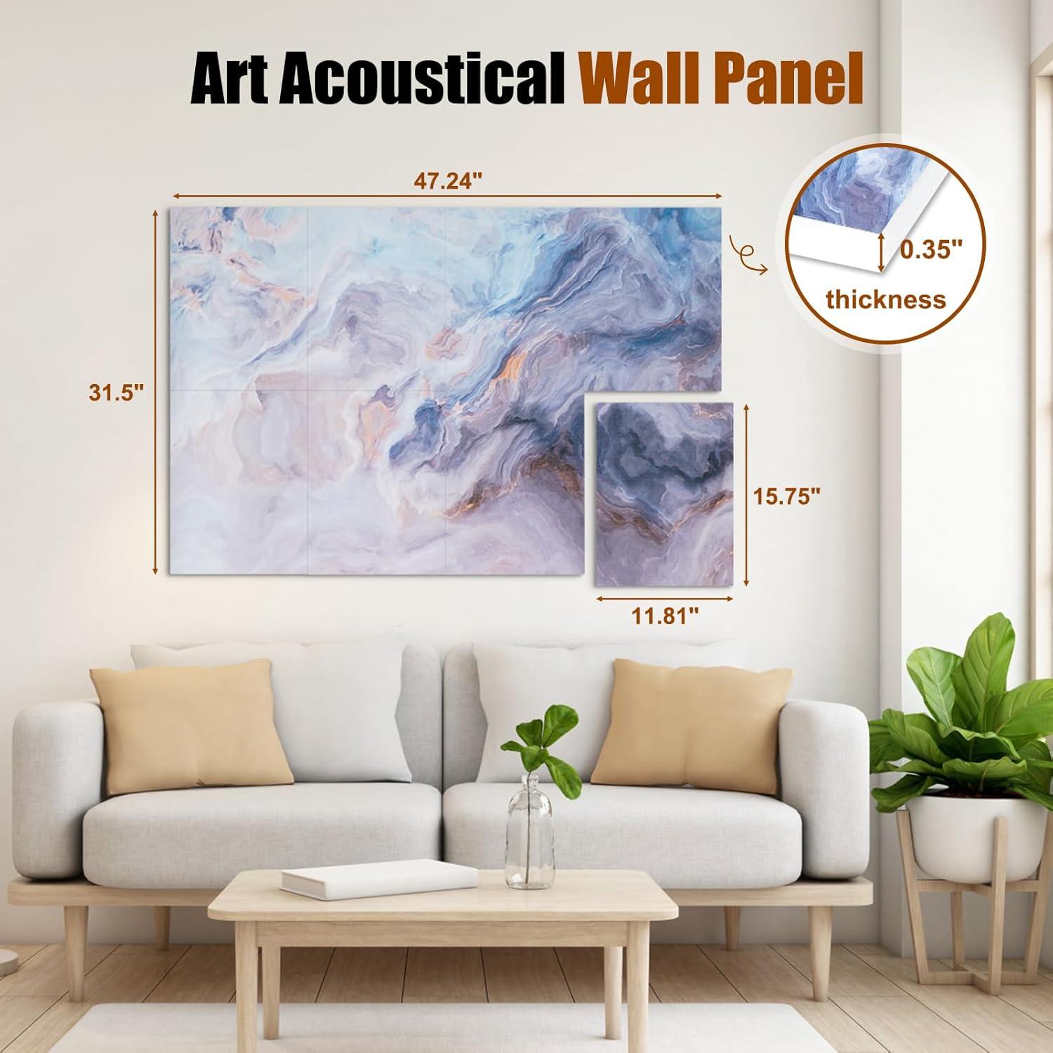 Paquete de 8 Paneles Acústicos QUEENLINK 30x40 cm Azul Silencio