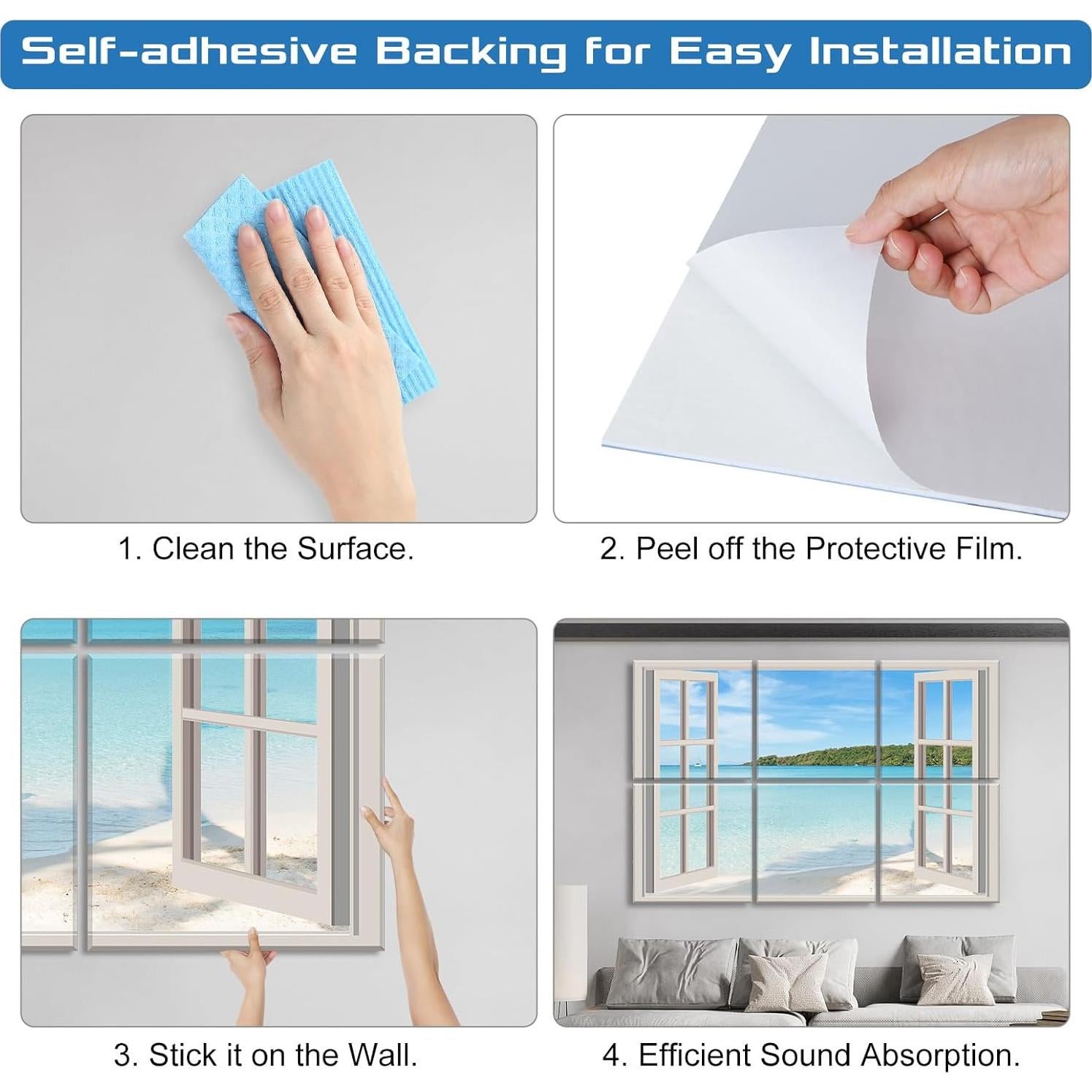 Paquete de 6 Paneles Acústicos BILUOS 183x122 cm Decorativos