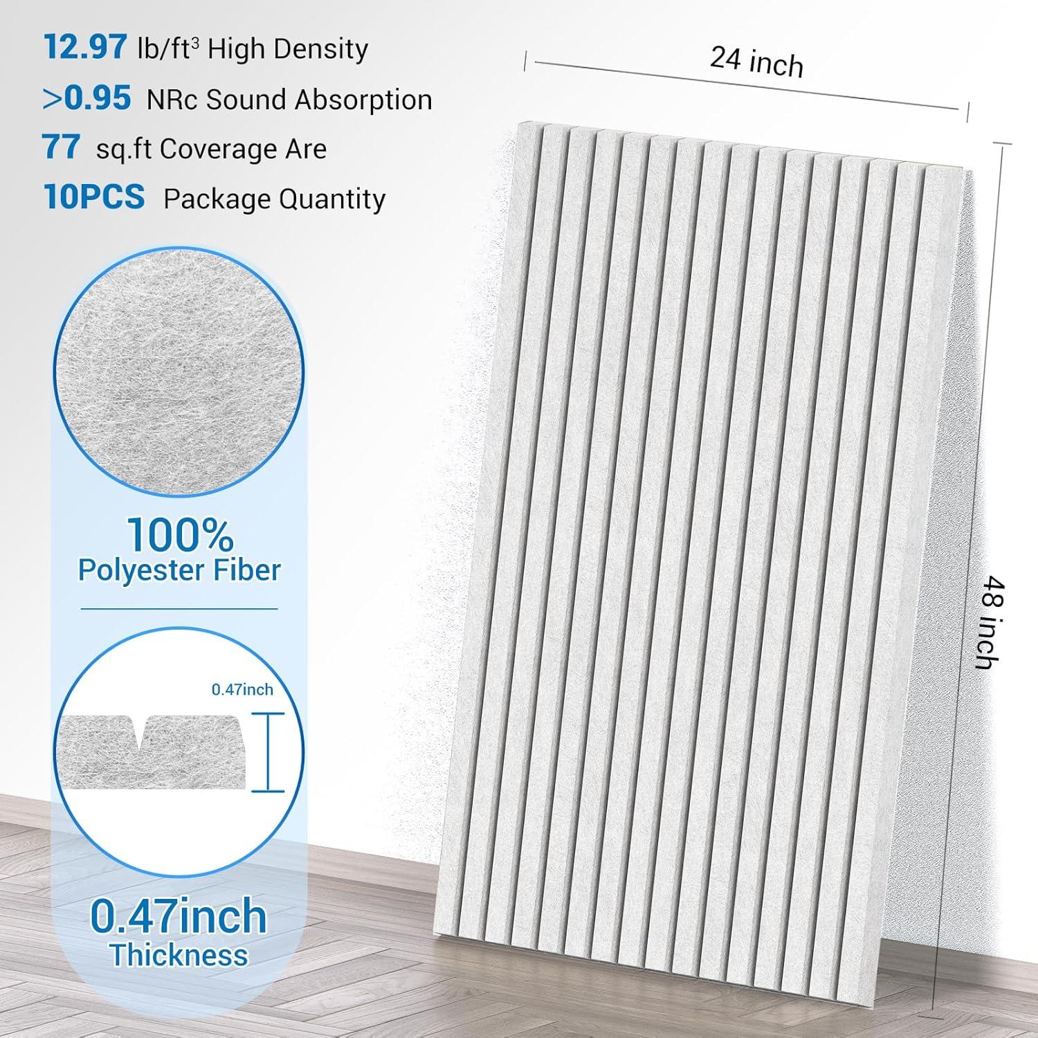 Paquete de 10 Paneles Acústicos Autoadhesivos MAGICUBETIC 121.9x60.9 cm