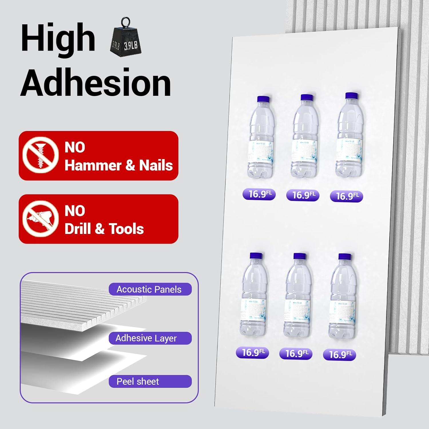 Paquete de 10 Paneles Acústicos Autoadhesivos MAGICUBETIC 121.9x60.9 cm