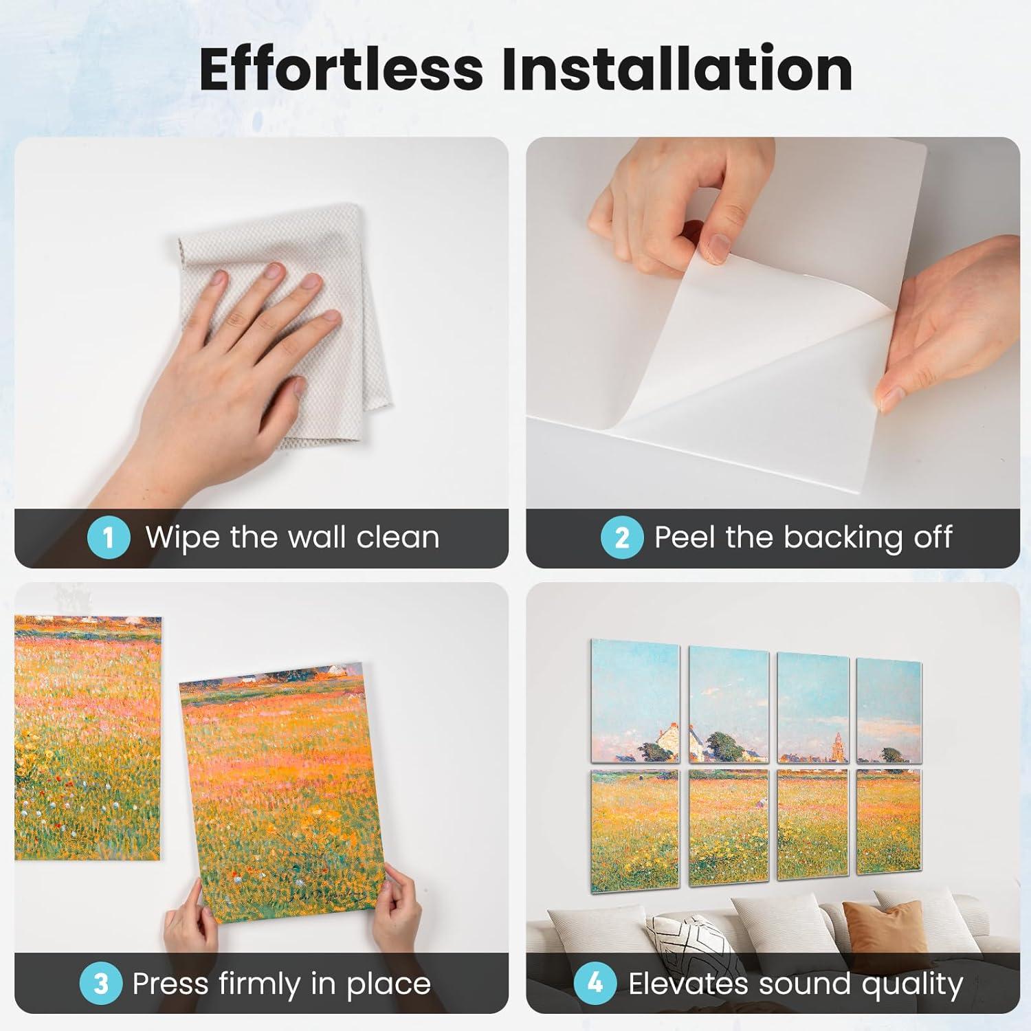 Paneles Acústicos JISUO 8 Piezas 40x80 cm Verano en Flor