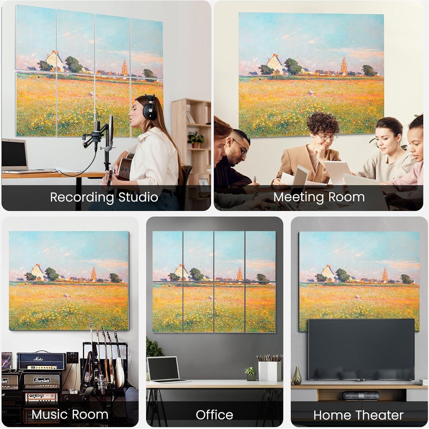 Paneles Acústicos JISUO 8 Piezas 40x80 cm Verano en Flor