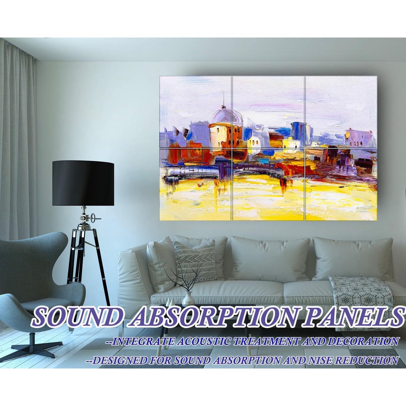 Paquete de 6 Paneles Acústicos KTOESHEO 182.88x121.92 cm