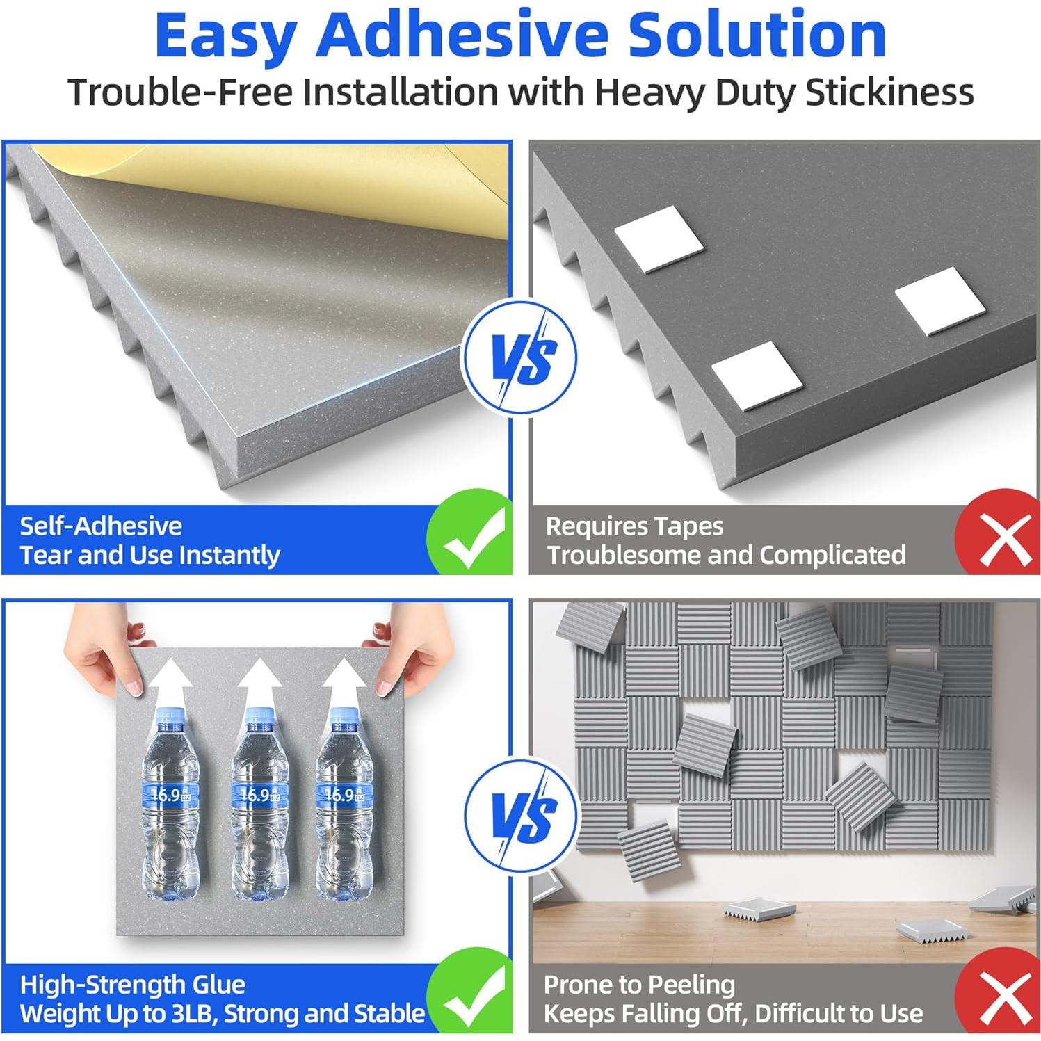 Paquete de 12 Paneles Acústicos NEPIS 5.08cm Gris