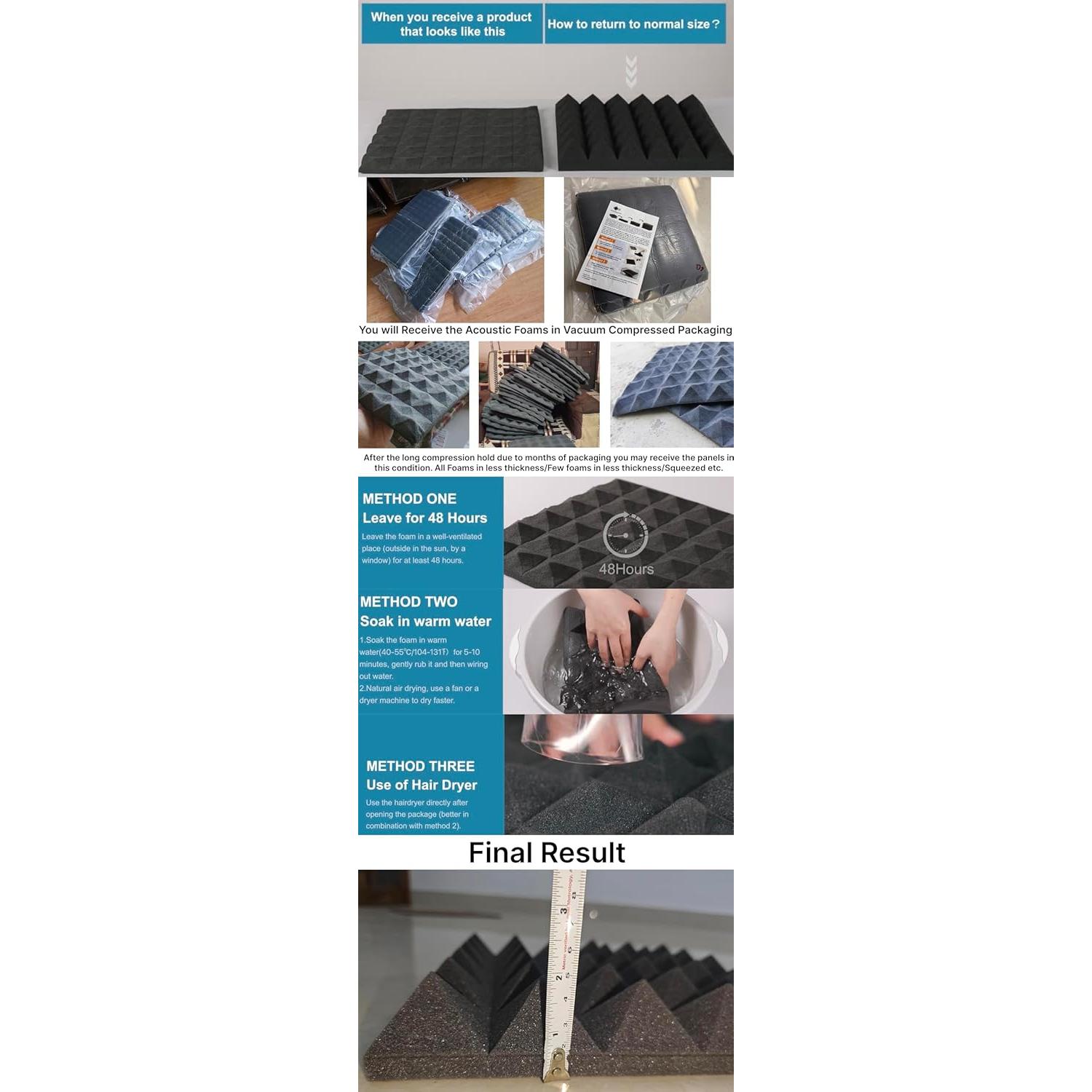 Paneles Acústicos Pirámide YGM 30.48 cm - Juego de 6