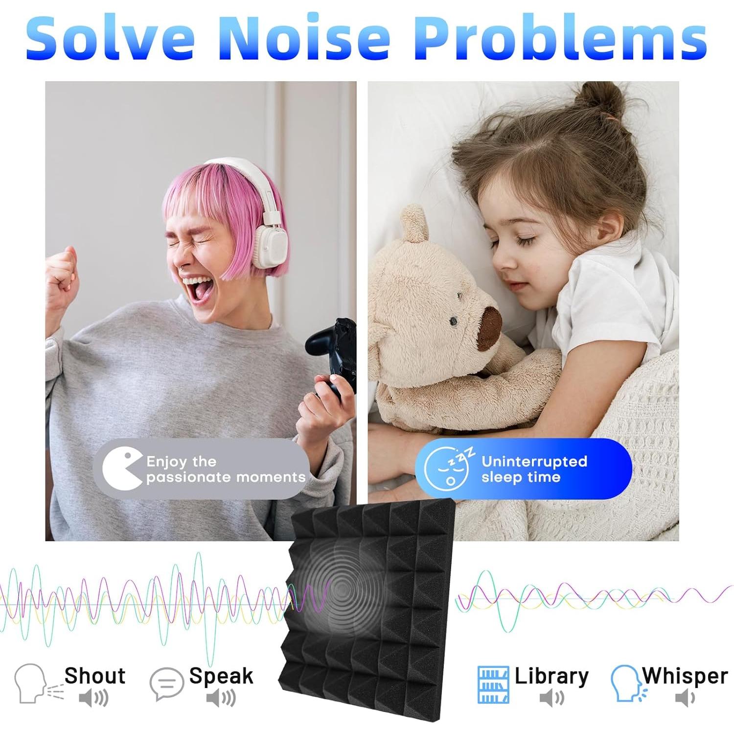 Paneles Acústicos Piramidales Focusound 36 Unidades 30.48x30.48cm