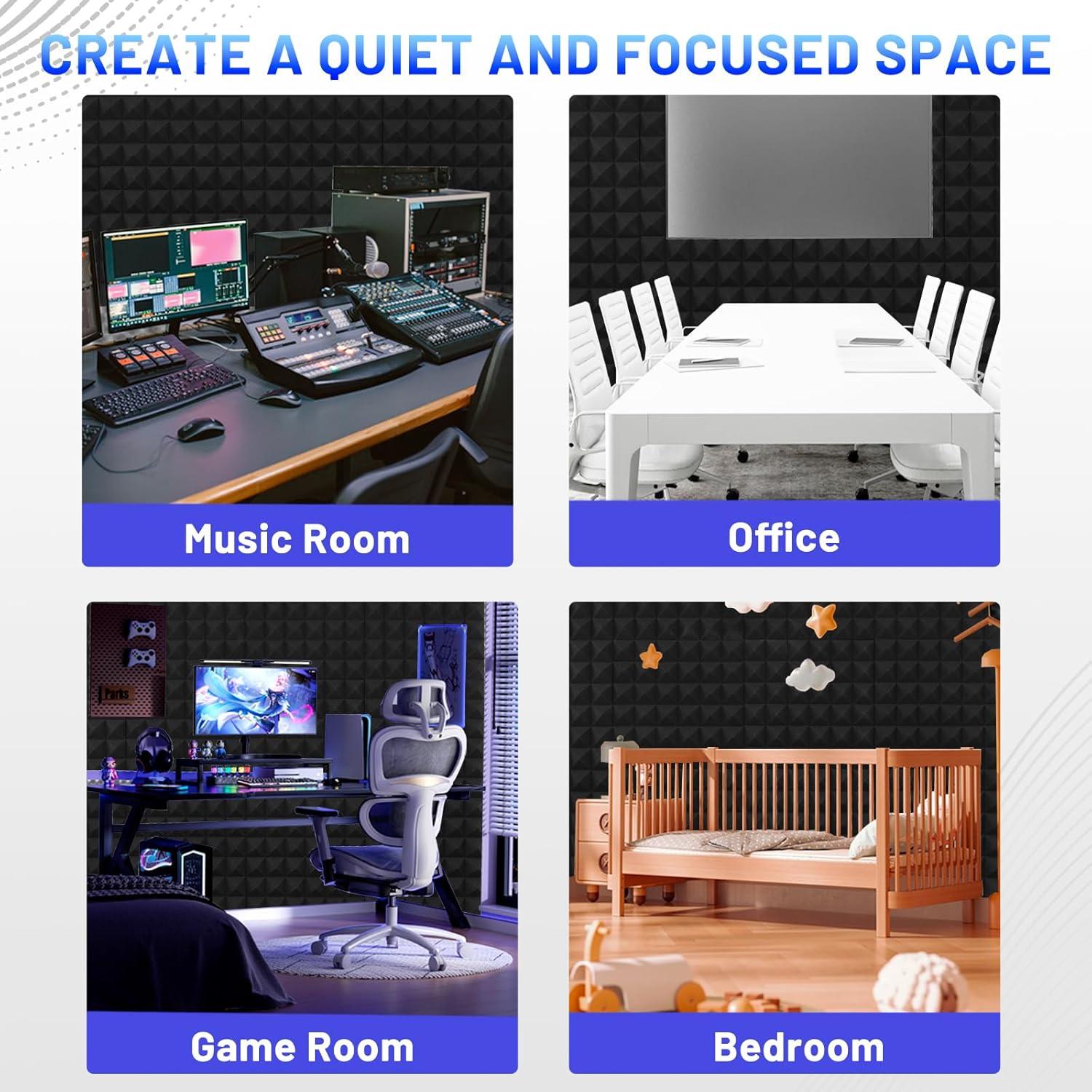 Paneles Acústicos Piramidales Focusound 36 Unidades 30.48x30.48cm