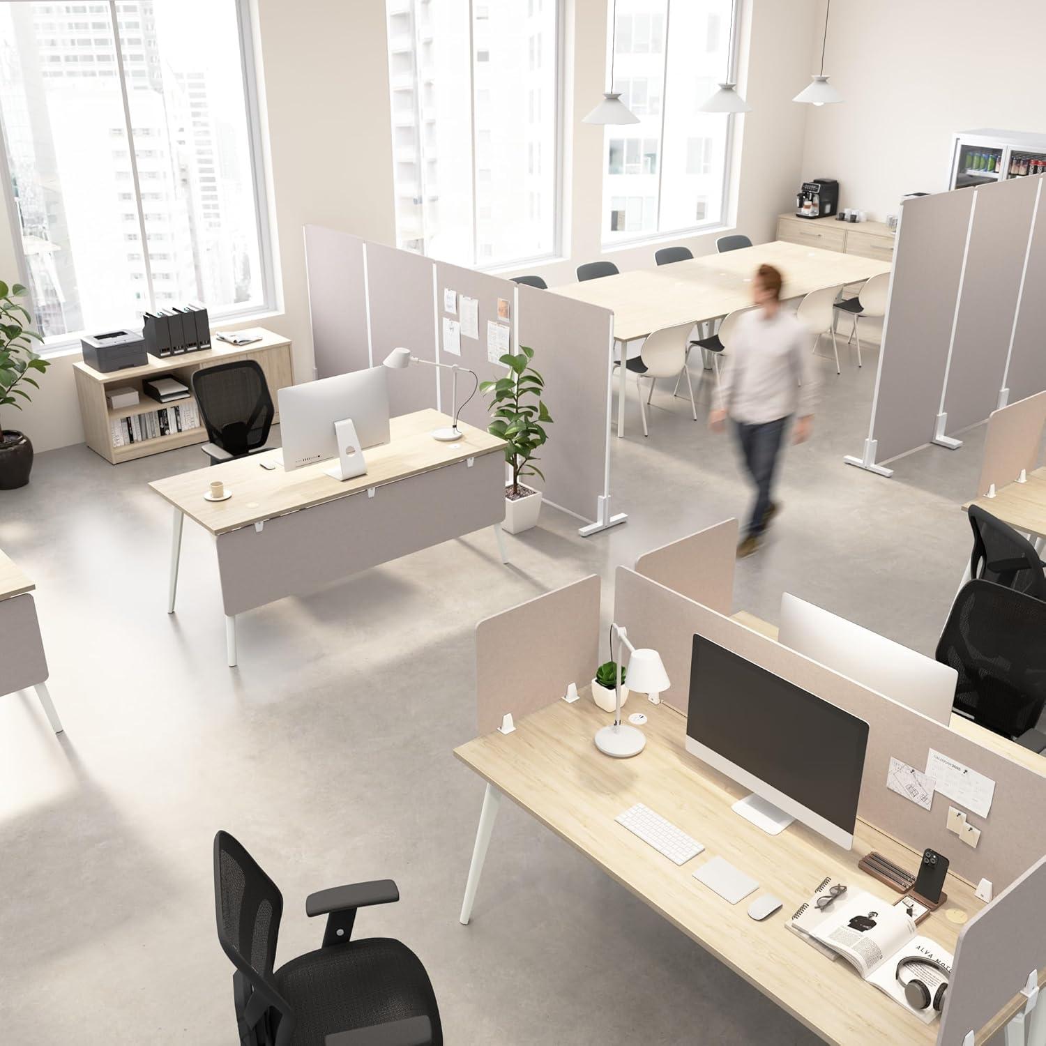 Pantalla de Privacidad de Escritorio Bush 55.88 cm Beige Cálido