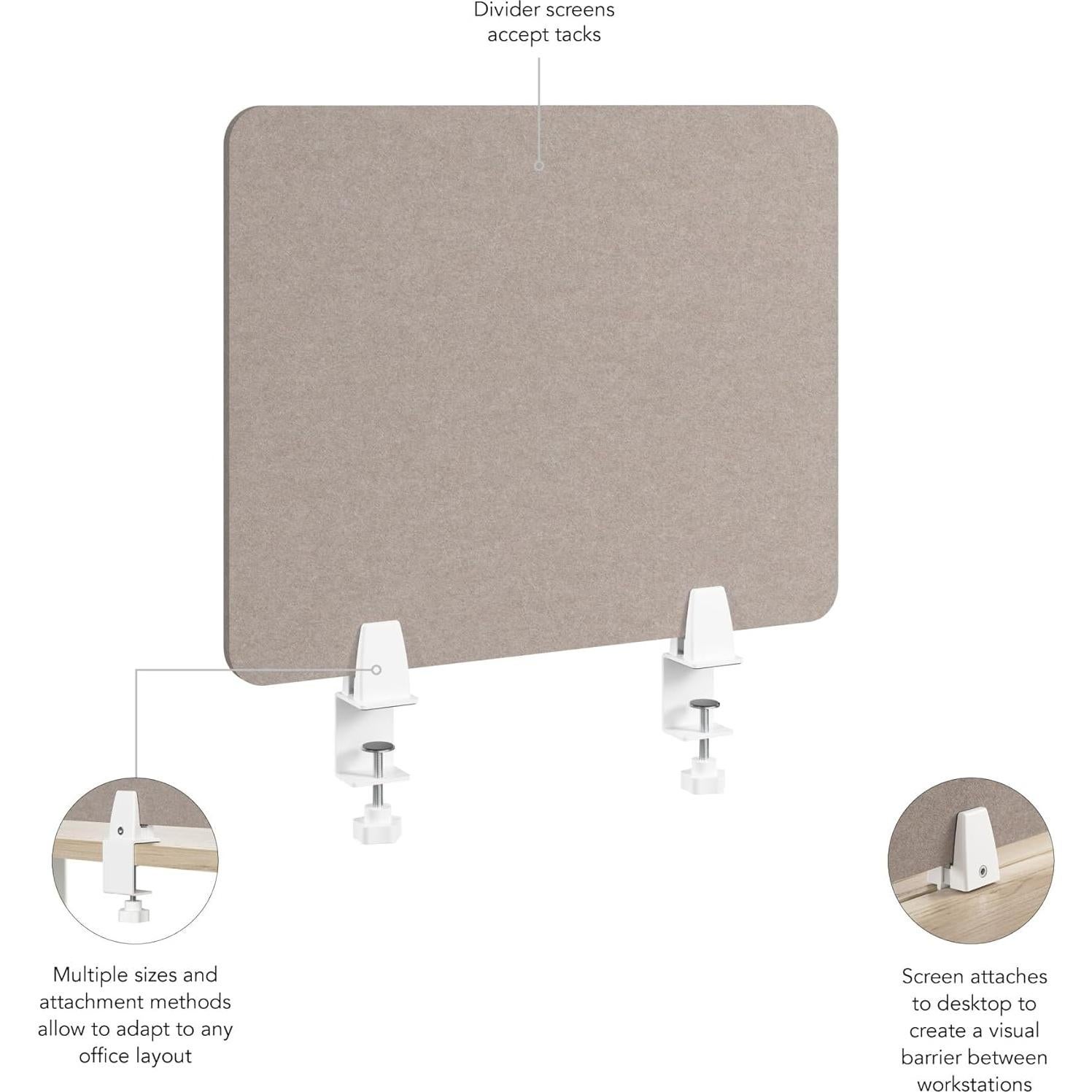 Pantalla de Privacidad de Escritorio Bush 55.88 cm Beige Cálido