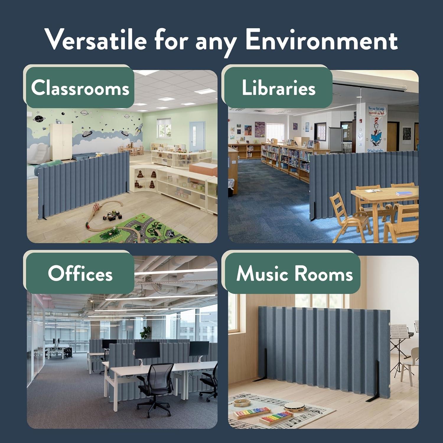 Divisor Silencioso Angeles 304.8x121.9cm Aislante Acústico Gris