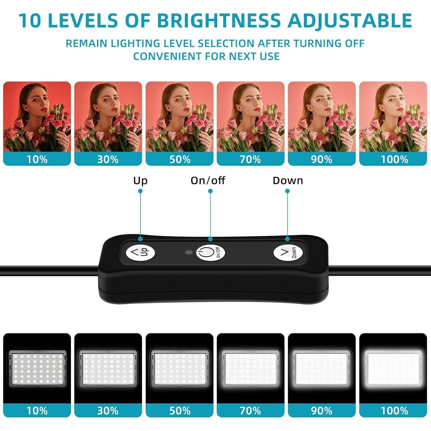 Kit de Luz LED Hagibis 2 Pcs con 18 Filtros de Color